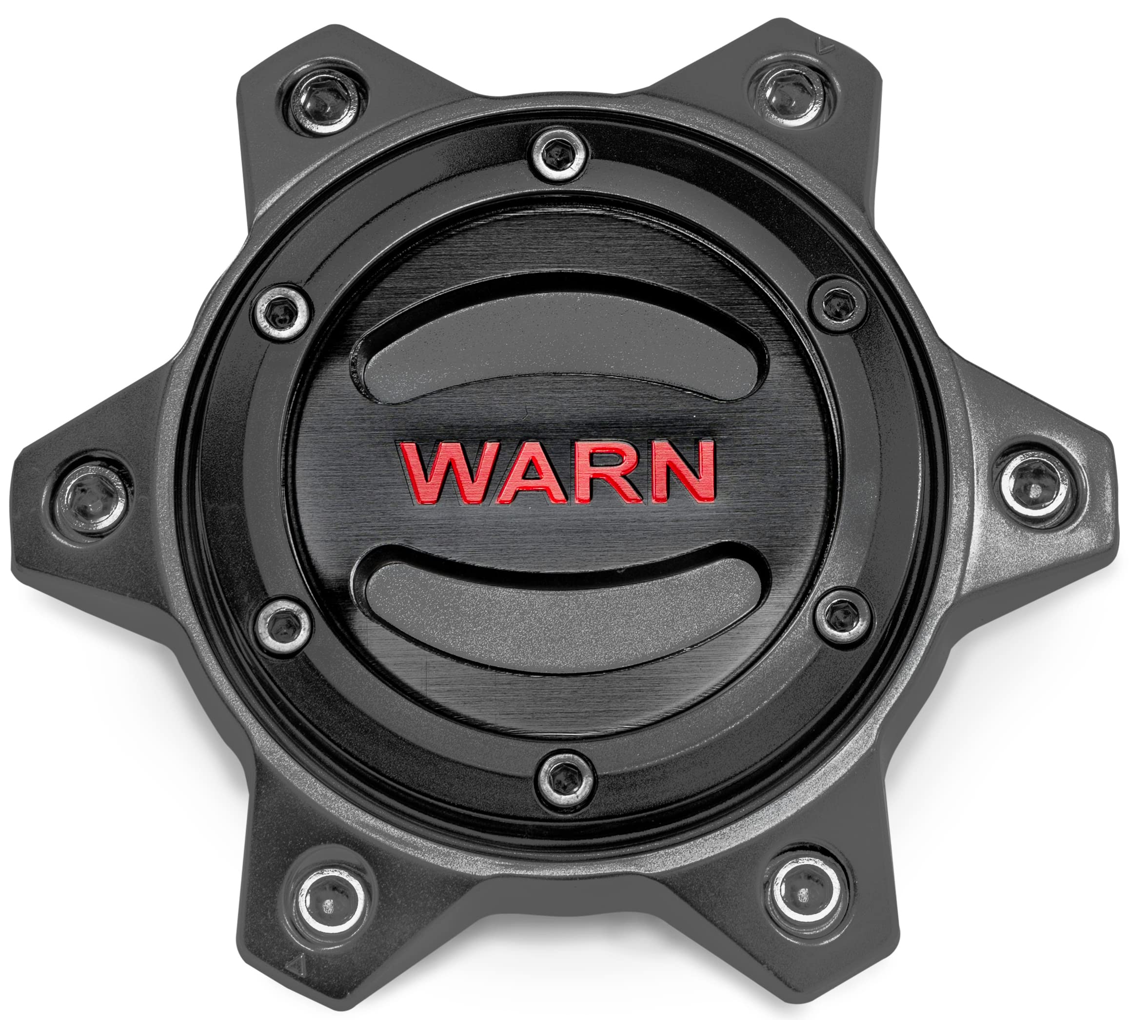 6 Lug WARN Wheel Hub Center Caps (Black), Fits: 2021 Ford Bronco and 2019-2022 Ford Ranger, Toyota Tacoma and Toyota 4Runner
