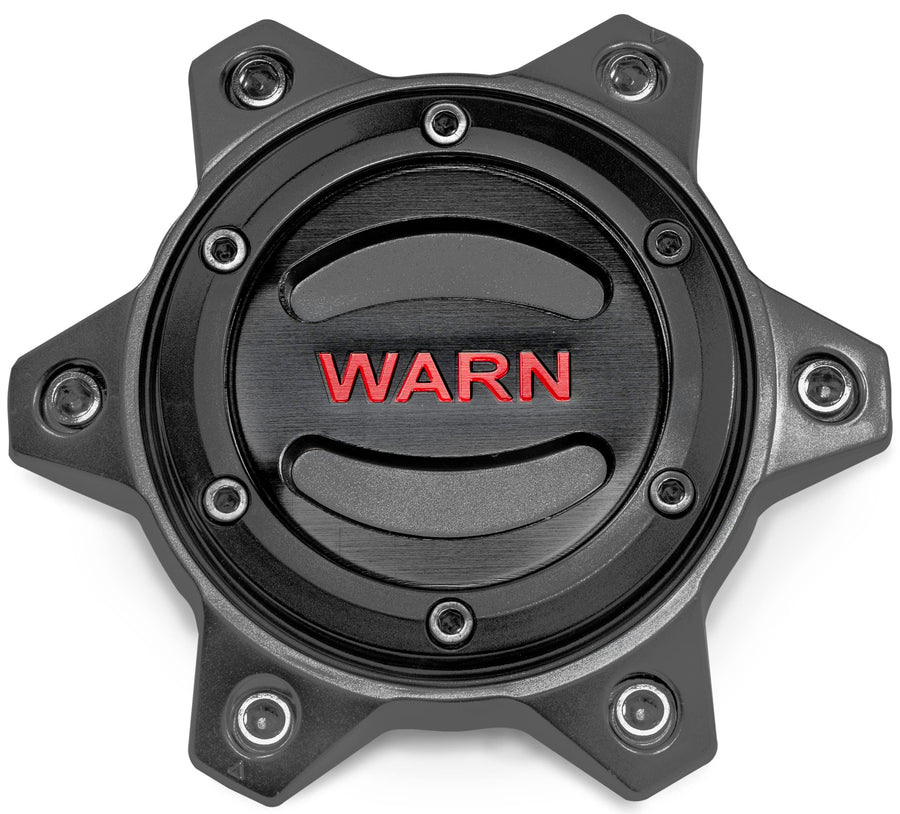 6 Lug WARN Wheel Hub Center Caps (Black), Fits: 2021 Ford Bronco and 2019-2022 Ford Ranger, Toyota Tacoma and Toyota 4Runner