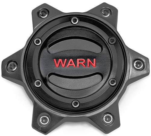 6 Lug WARN Wheel Hub Center Caps (Black), Fits: 2021 Ford Bronco and 2019-2022 Ford Ranger, Toyota Tacoma and Toyota 4Runner