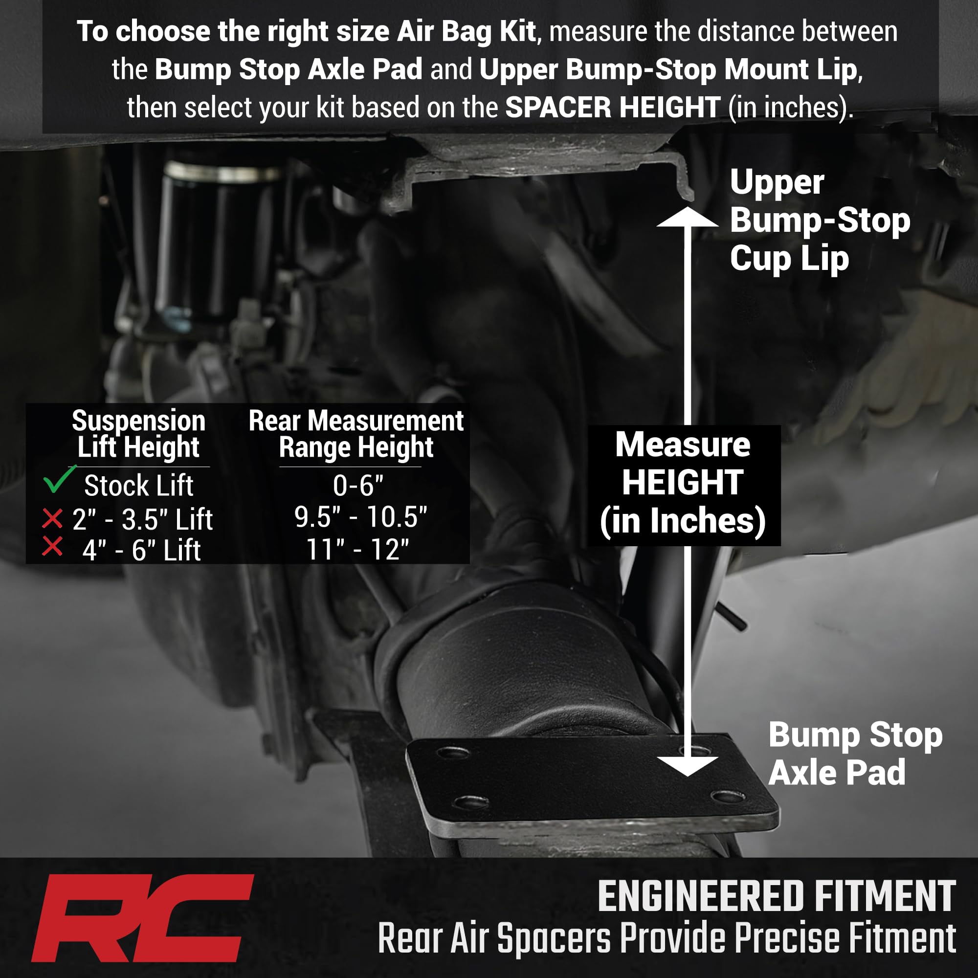 Rough Country Suspension Kit Air Bags for Chevy Silverado & GMC Sierra 1500 (2019-2026) with Stock Lift - Minimizes Trailer Sway, Prevents Bottoming Out