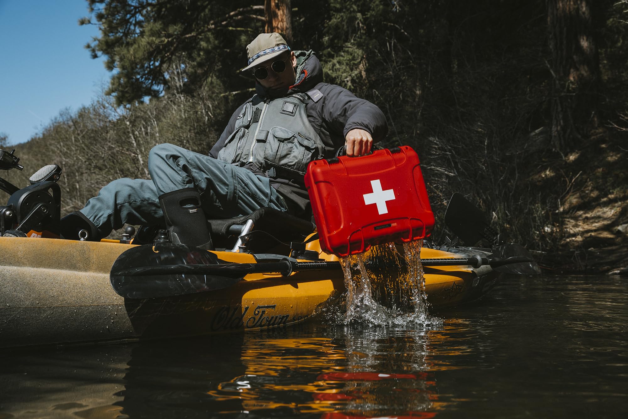 Waterproof NANUK 909 First Aid Box Empty – Durable, Medical Organizer Case, IP67-Rated, Dustproof, Impact-Resistant, and Floats (11.4" x 7.0" x 3.7") – Red