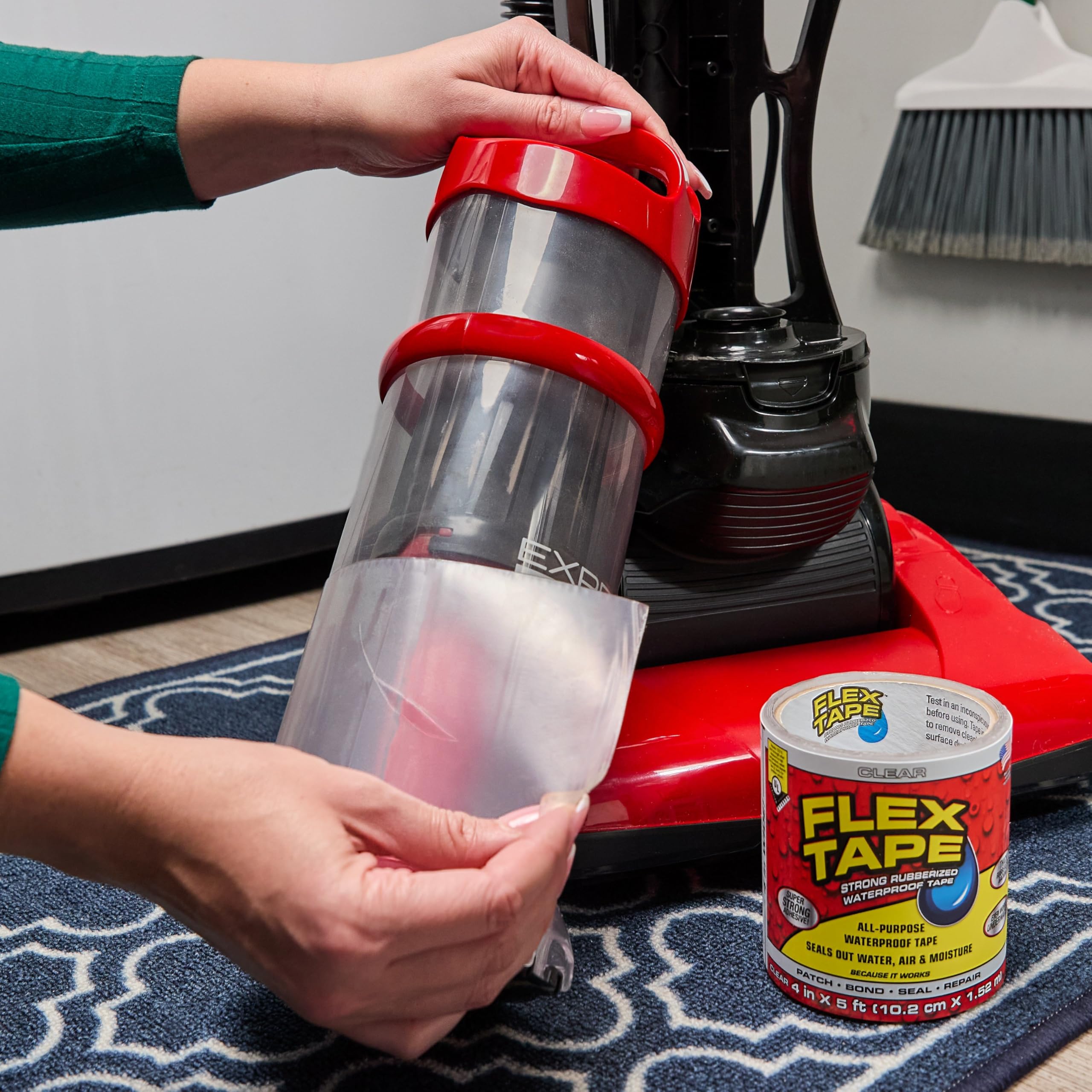 Original Flex Tape, Thick Flexible Rubberized Waterproof Tape - Seal and Patch Leaks, Works Underwater, Indoor Outdoor - Home RV Roof Plumbing and Pool Repairs, Clear, 4 in x 5 ft, Pack of 1