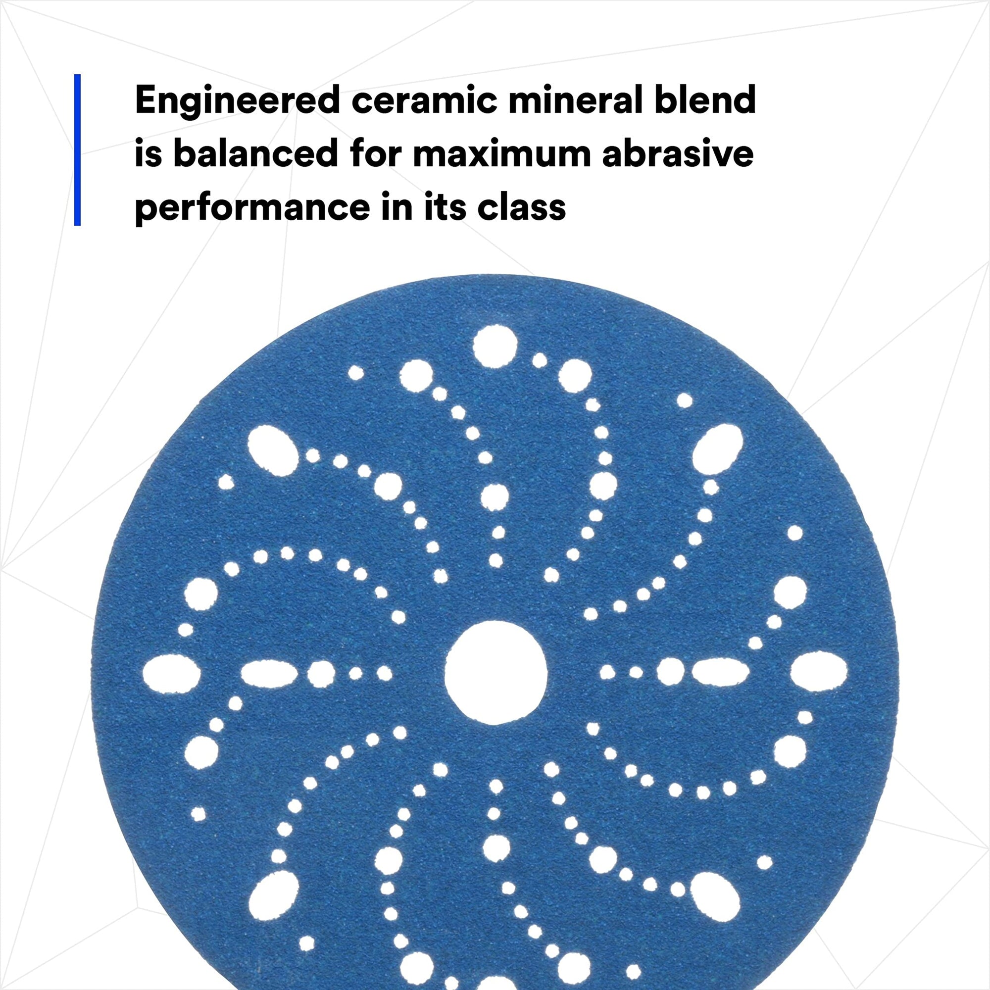 3M Hookit 3M-36172 Blue Abrasive Disc Multi-hole, 6, 80 Grade