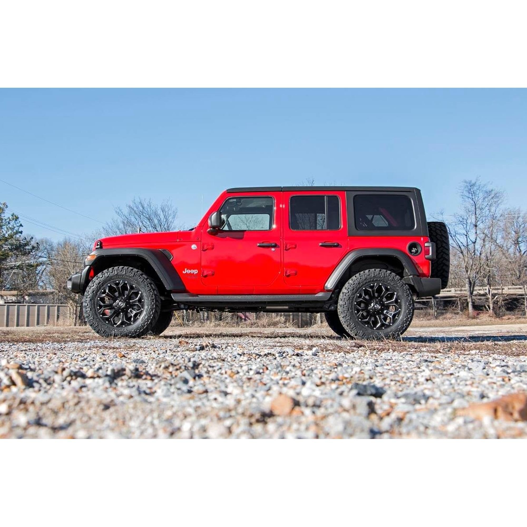 2.5" Rough Country Lift Kit w/ N3 Shock Absorbers for Jeep Wrangler JL & Unlimited (2024-2025) - Includes Front & Rear Shocks, Coil Spring Spacers