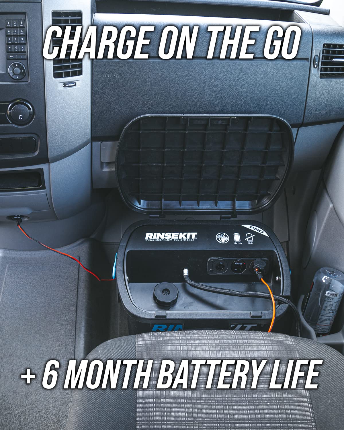 RinseKit Portable Shower PRO 3.5 Gal., High Pressure, Battery Powered, 6 Month Battery Life, On-the-Go Power, Heating Options Available, Easily Portable, Perfect for Camping, Beach, Van Life and More
