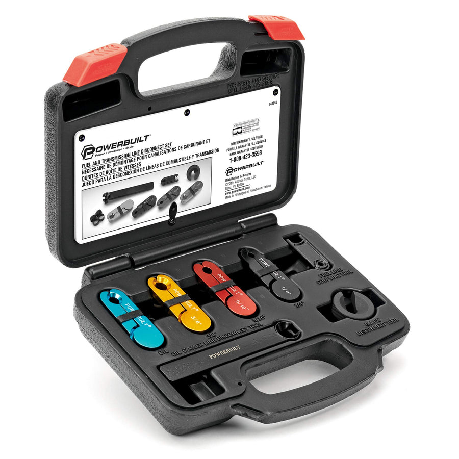 Powerbuilt 11 Piece Disconnect Kit Fuel and Transmission Line, Quick Tool Set for A/C Fuel and Transmission Systems, GM Power Steering Disconnect, For Ford GM Dodge - 648650