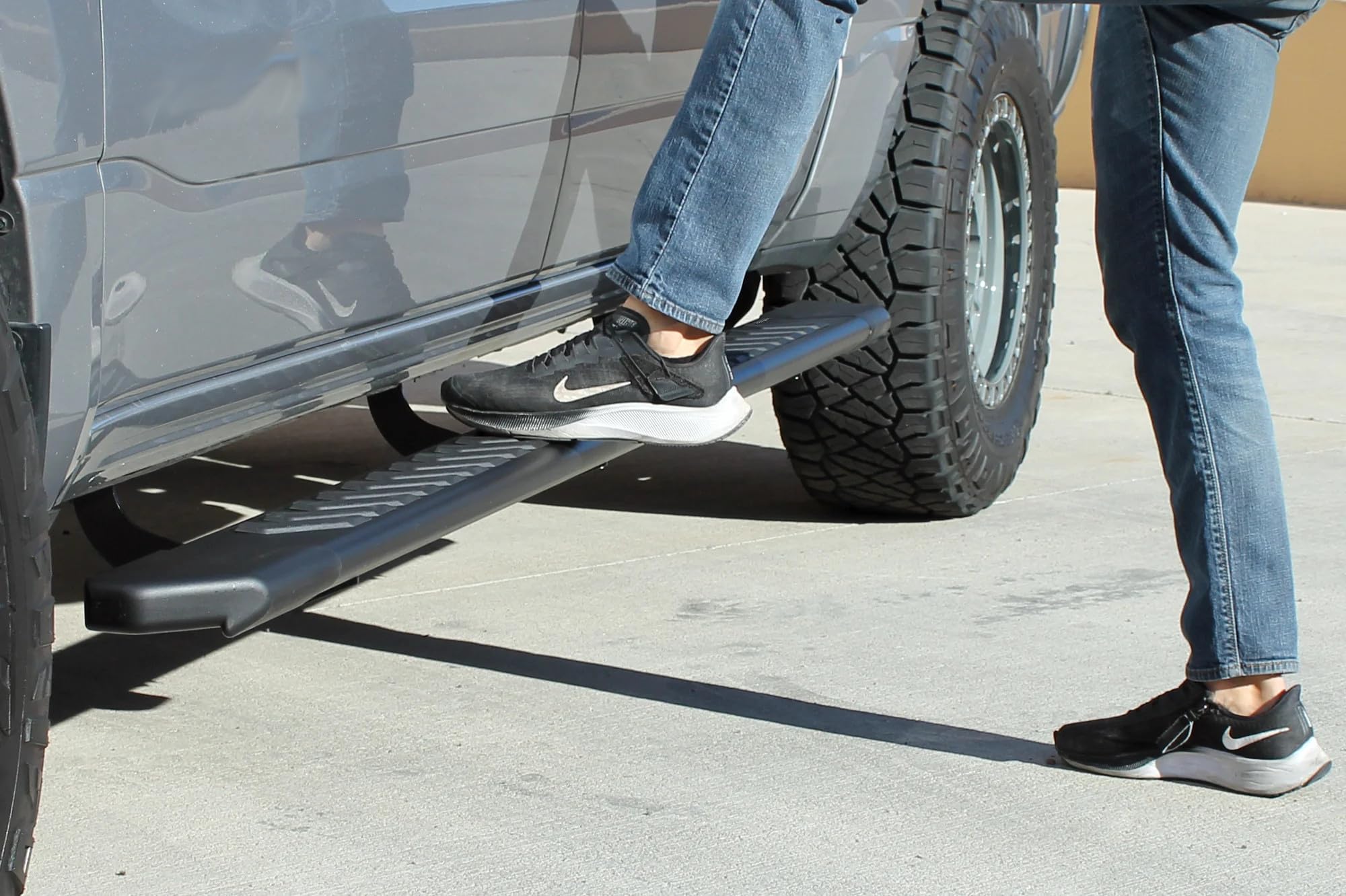 Raptor Series Running Boards 5in Steps OEM Style Full Tread Black Aluminum Compatible with New Body 2019-2026 1500 Crew Cab