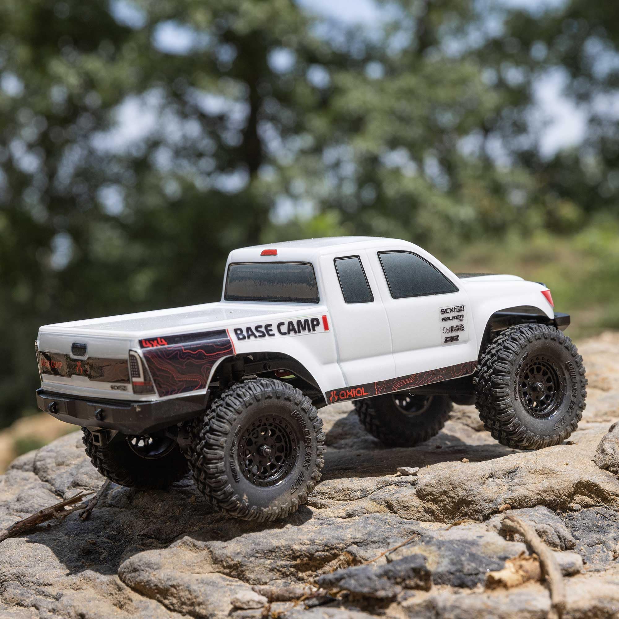 Axial 1/24 RC Truck SCX24 Base Camp 4x4 Rock Crawler Brushed RTR(Everything Needed to Run is Included) - White, AXI-1219T1