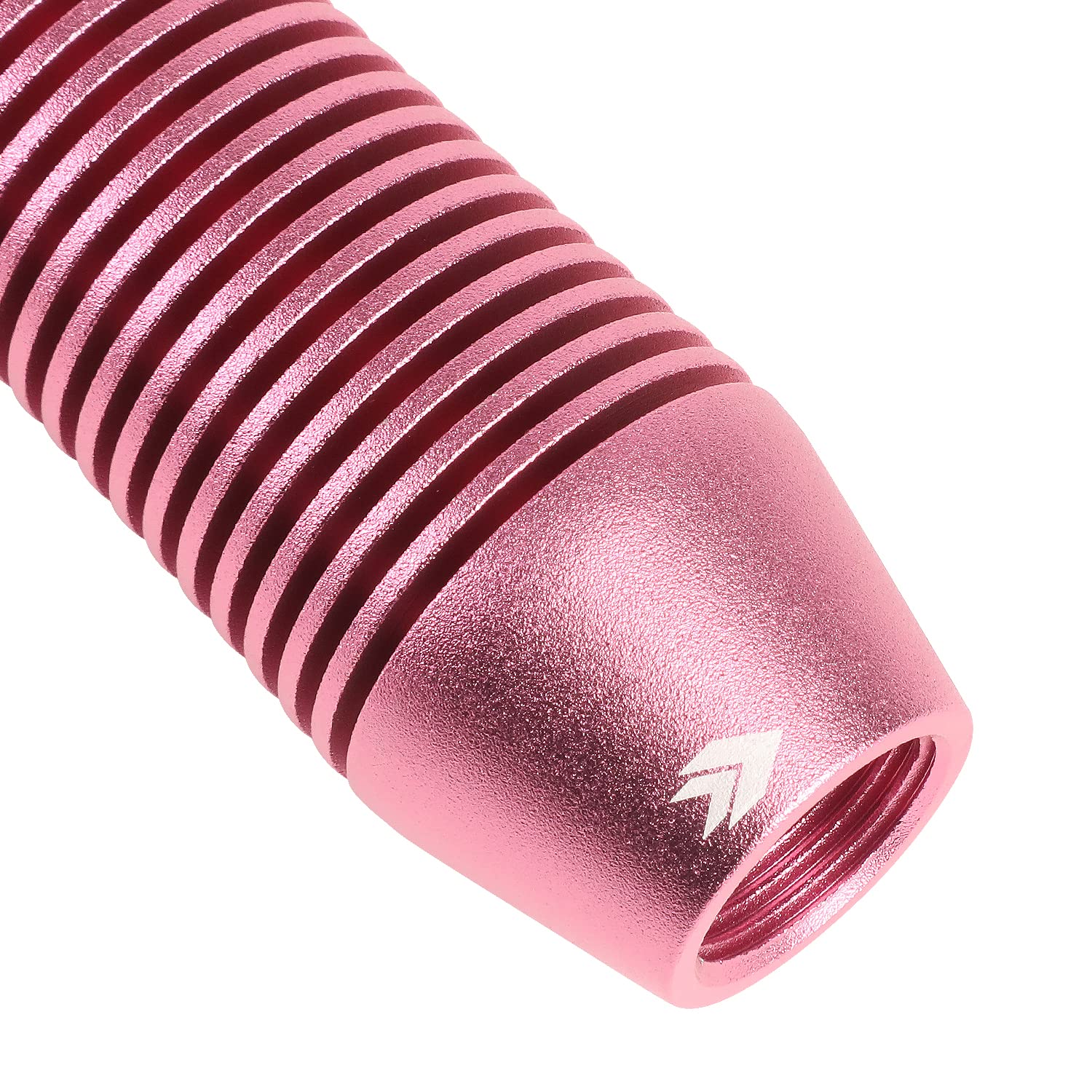 NRG Innovations Universal Aluminum SK-710PK Shift Knob with Thread Adapters, Heatsink Style Long Curvy Cylinder Lever,Pink