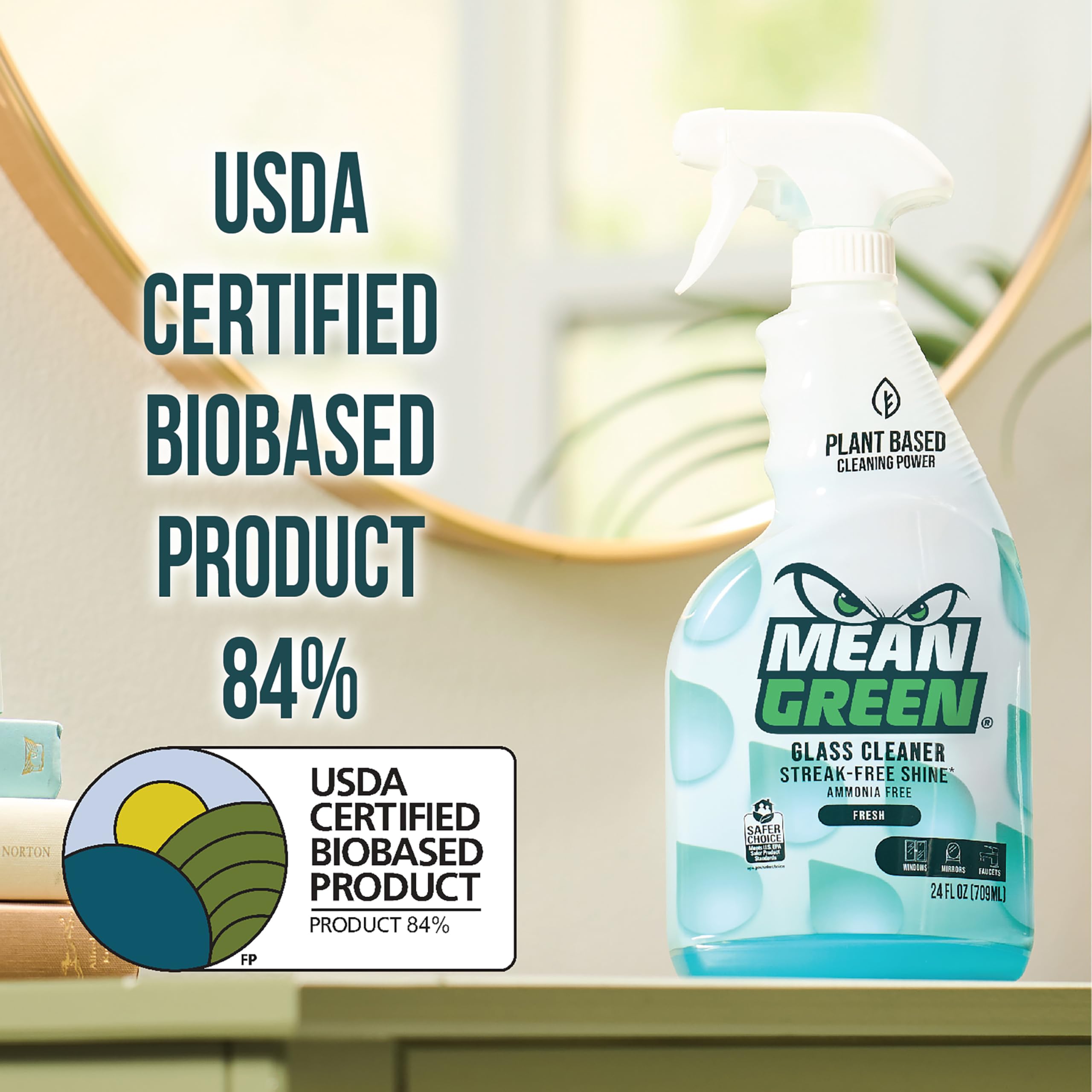 Mean Green Ready-to-Use Non-Concentrated Glass Cleaner, Fresh Scent, 24 Ounce