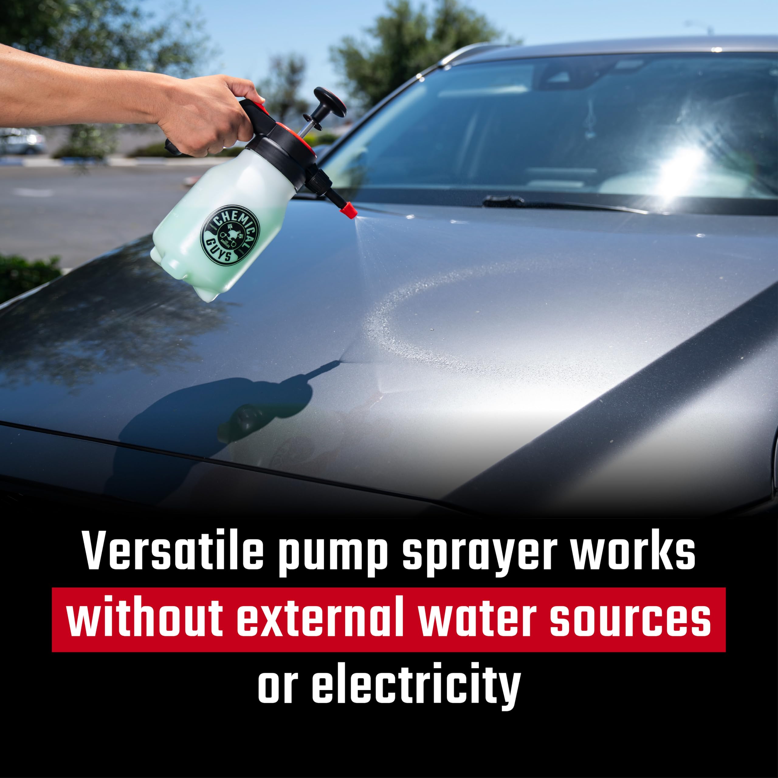 Mr. Sprayer Chemical Guys Full Function Pressure Atomizer and Pump Sprayer, Professional 50 oz Spray Bottle for Cleaning & Washing, for Home, Garden, Car Detailing, Easy Pump Action and Adjustable
