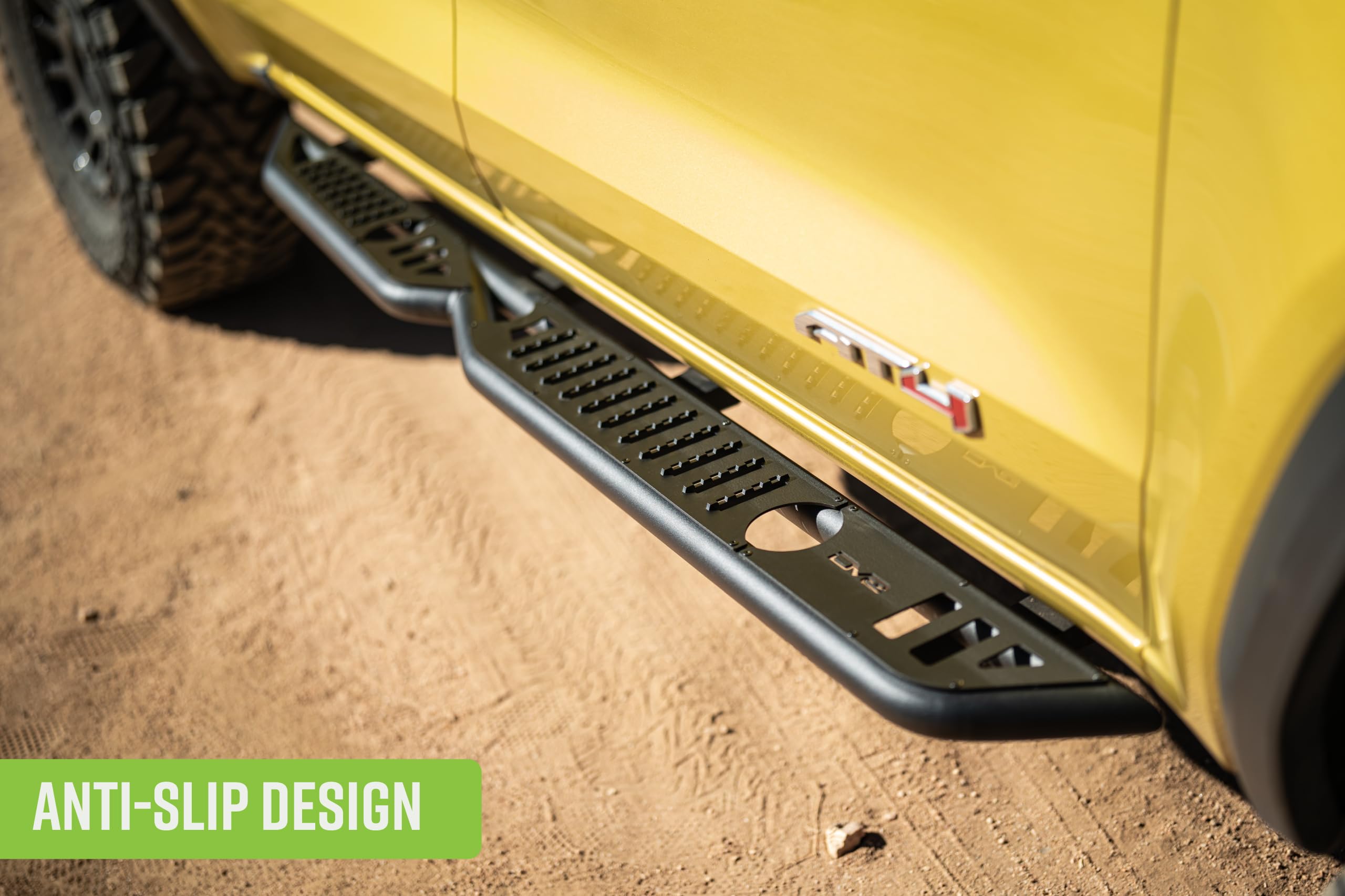DV8 Offroad Side Steps OE Plus for 2023-2025 Chevy Colorado & GMC Canyon | Anti-Slip Design | Mounts to Body/Pinch Weld | Provides Protection from Light Trail Debris | Retains OEM Ground Clearance