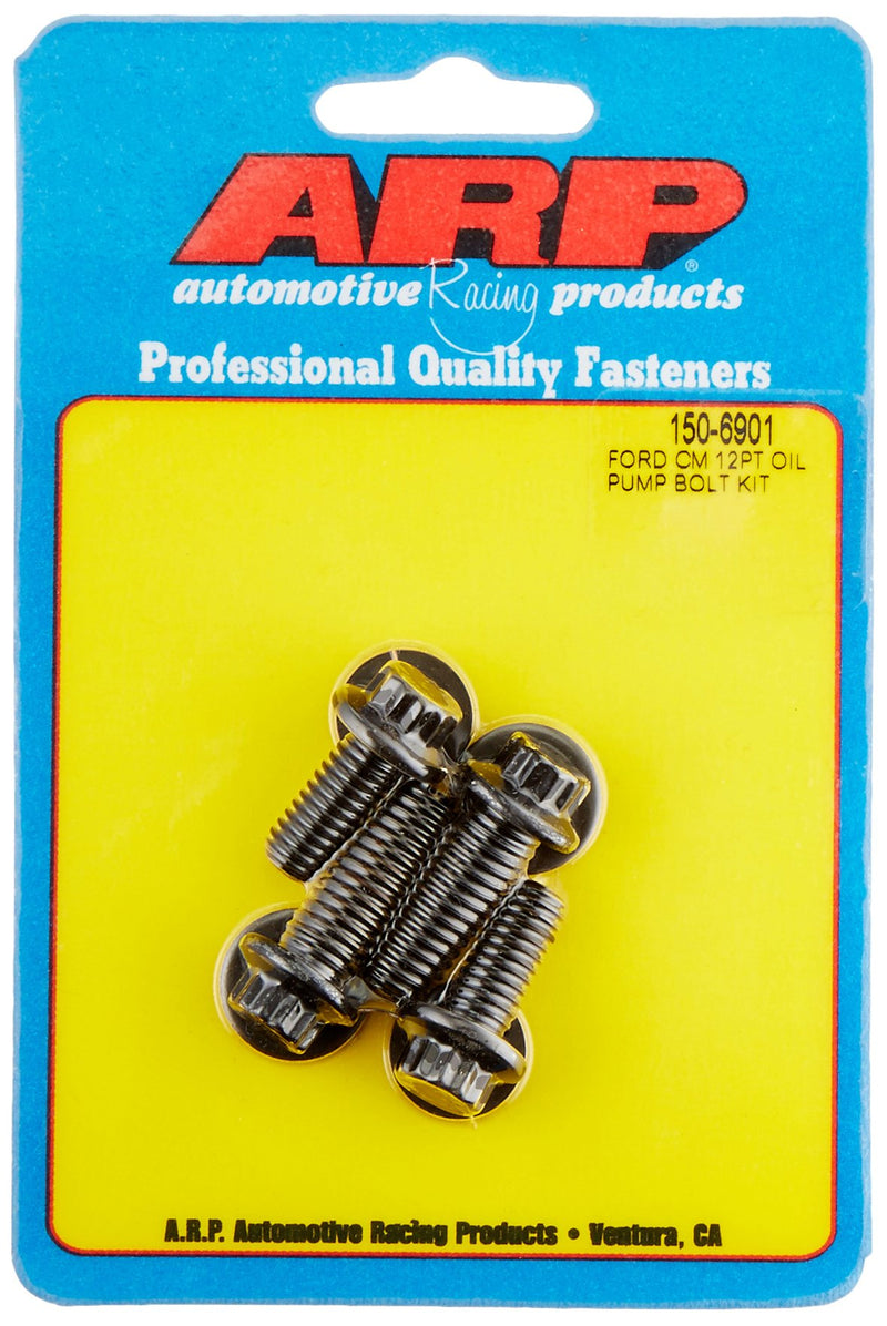 ARP Oil Pump Bolt Kit 150-6901 For Select Ford Applications, 3/8" And 5/16" 4 Piece Kit, 12-Point Style