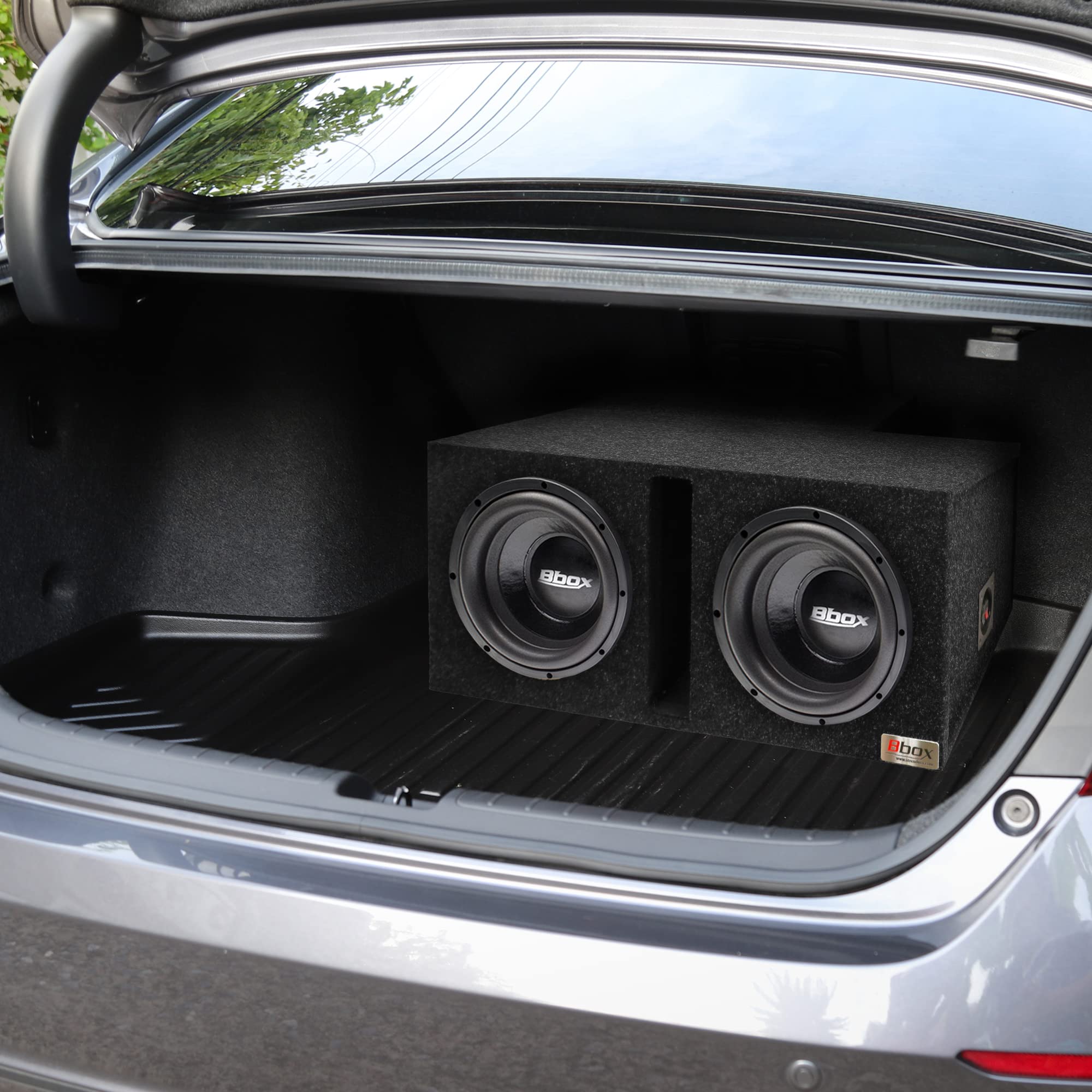 Dual Bbox Vented 10 Inch Subwoofer Enclosure - Pro Audio Tuned Dual Car Subwoofer Boxes & Enclosures - Premium Subwoofer Box Improves Audio Quality, Sound & Bass - Spring Loaded Speaker Terminals