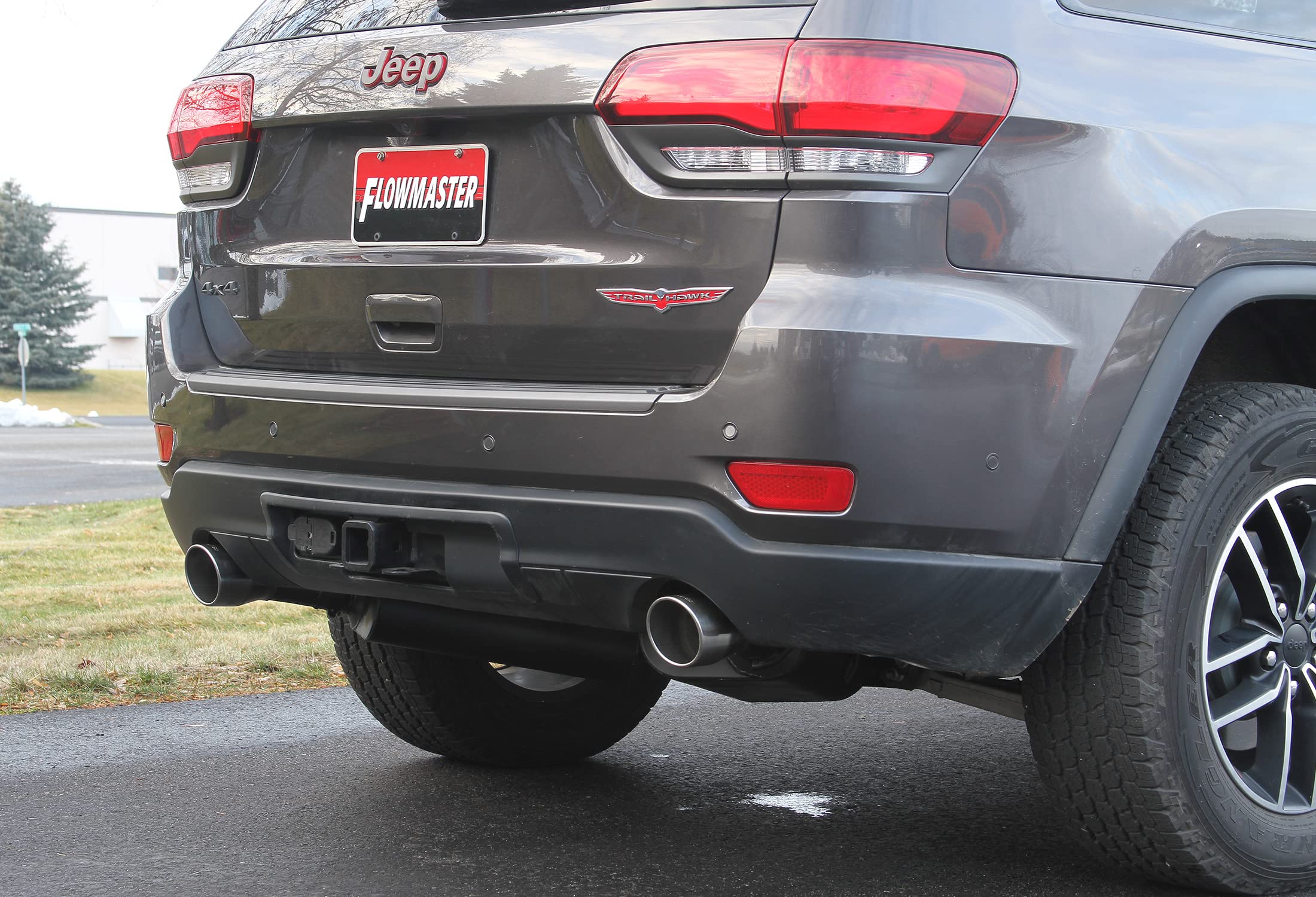 Flowmaster 817575 Cat-Back Force II Exhaust 2.5 Inch Dual Rear Exit 409 Stainless Steel 4 Inch Polished 304 Stainless Steel Tips Compatible with 2011-2021 Jeep Grand Cherokee 3.6L 5.7L
