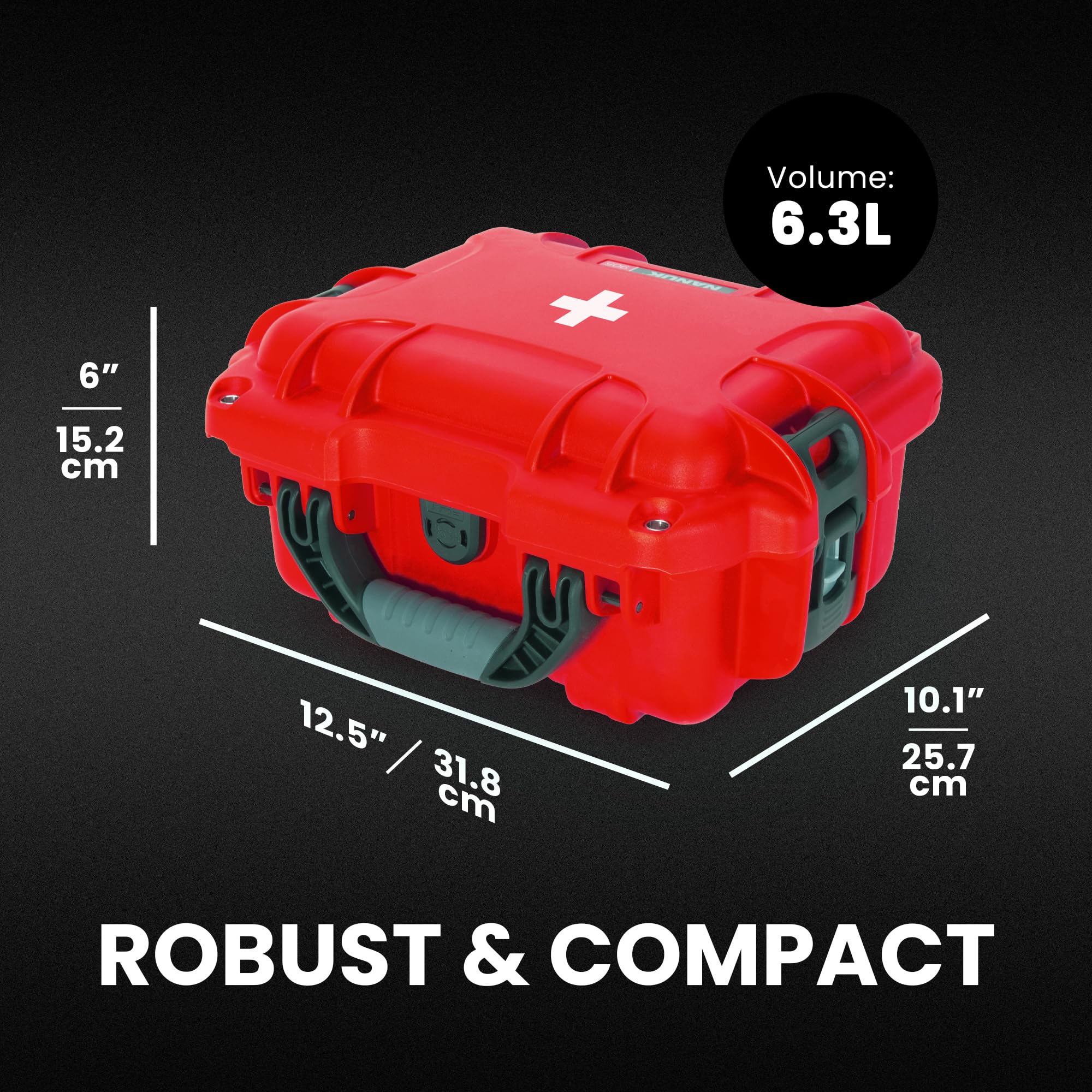 Waterproof NANUK 905 First Aid Case Empty – Durable, Medical First Aid Organizer Case, IP67-Rated, Dustproof, Impact-Resistant, and Floats (9.4" x 7.4" x 5.5") – Red