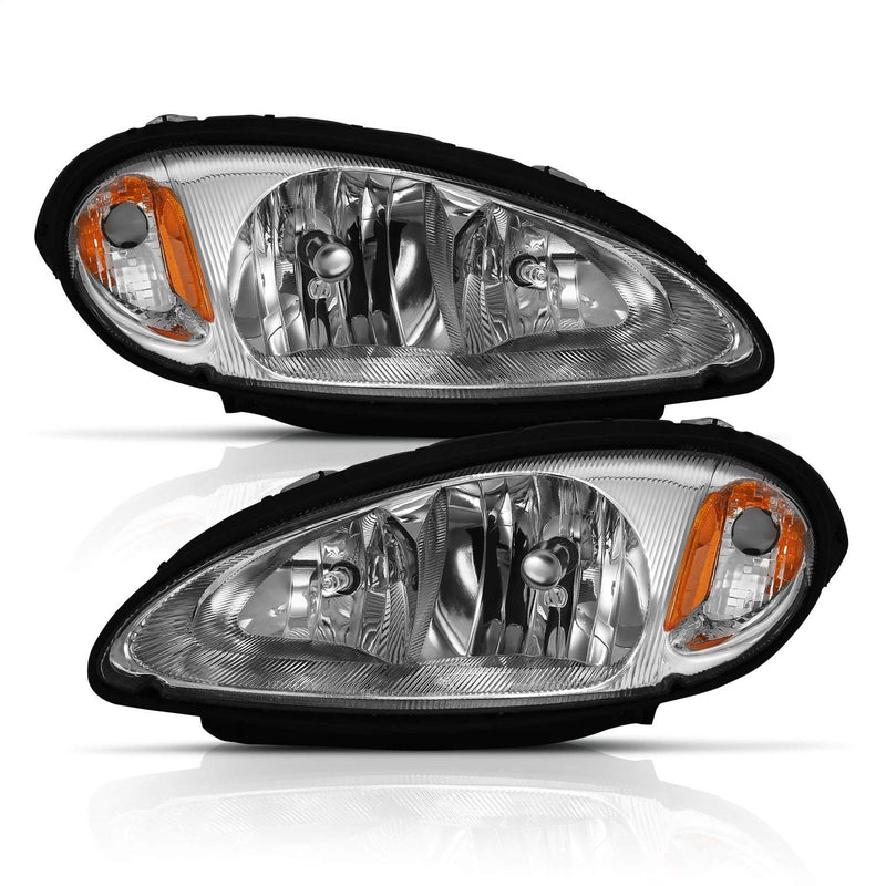 2001-2005 Chrysler Pt Cruiser ANZO (111472) Crystal Headlight Chrome Amber (OE)