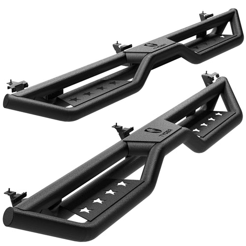 Tyger Auto Running Boards Star Strider Compatible with 2018-2026 Jeep Wrangler JL 4-Door (Not Fit JK) | TG-SR2J74918 | Side Step Rails Nerf Bars