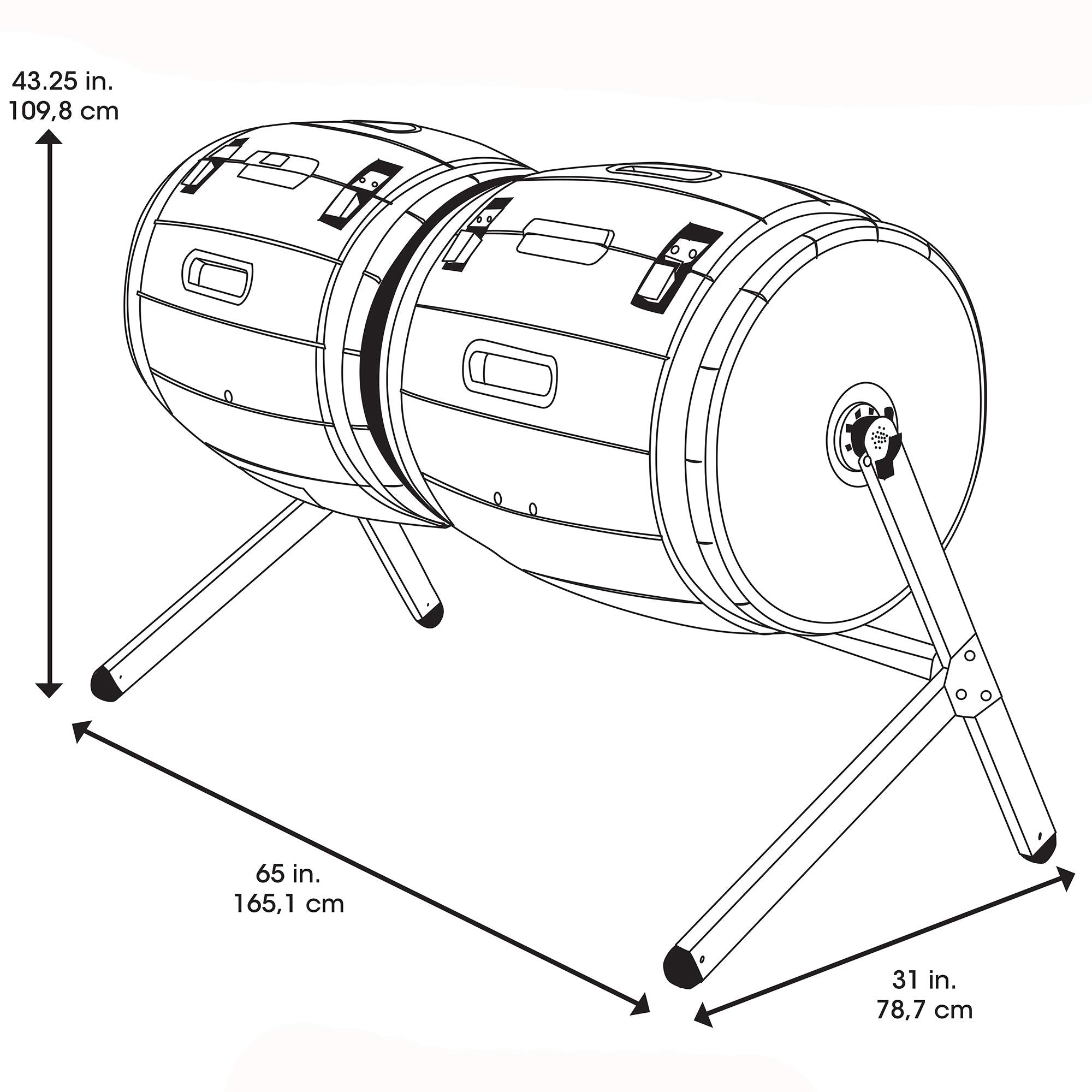 Double Bin Lifetime 60309 Rotating Composter, 100 Gallon