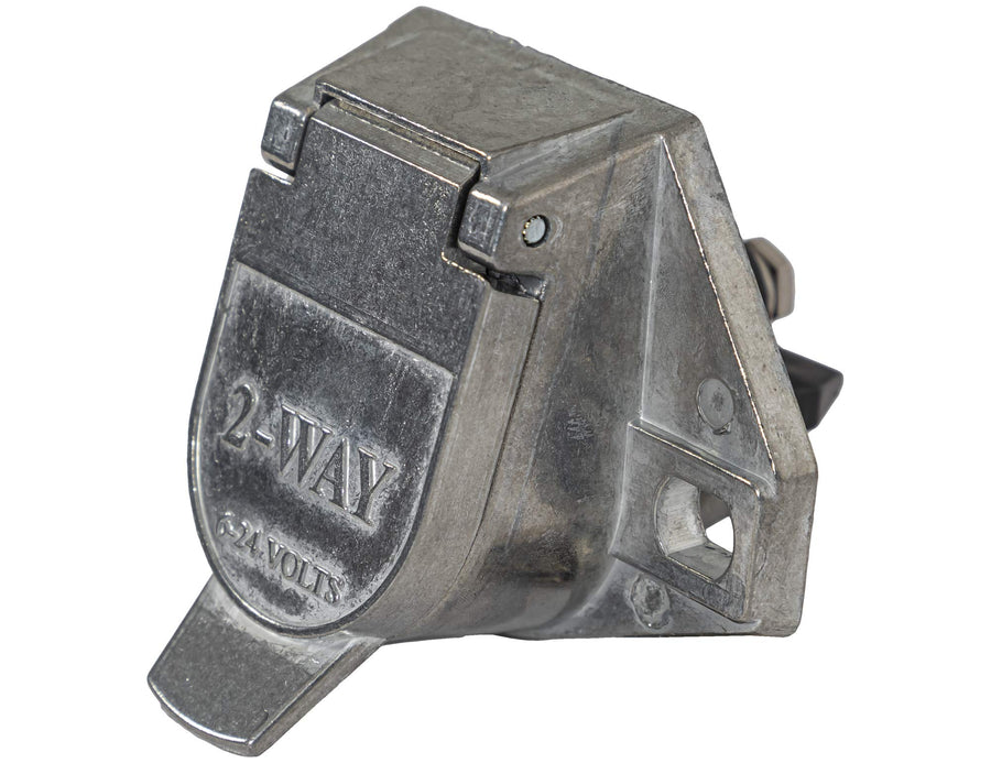 2-Way Buyers Products Die-Cast Zinc Trailer Connector -Truck Side - Vertical Pin Arrangement , White