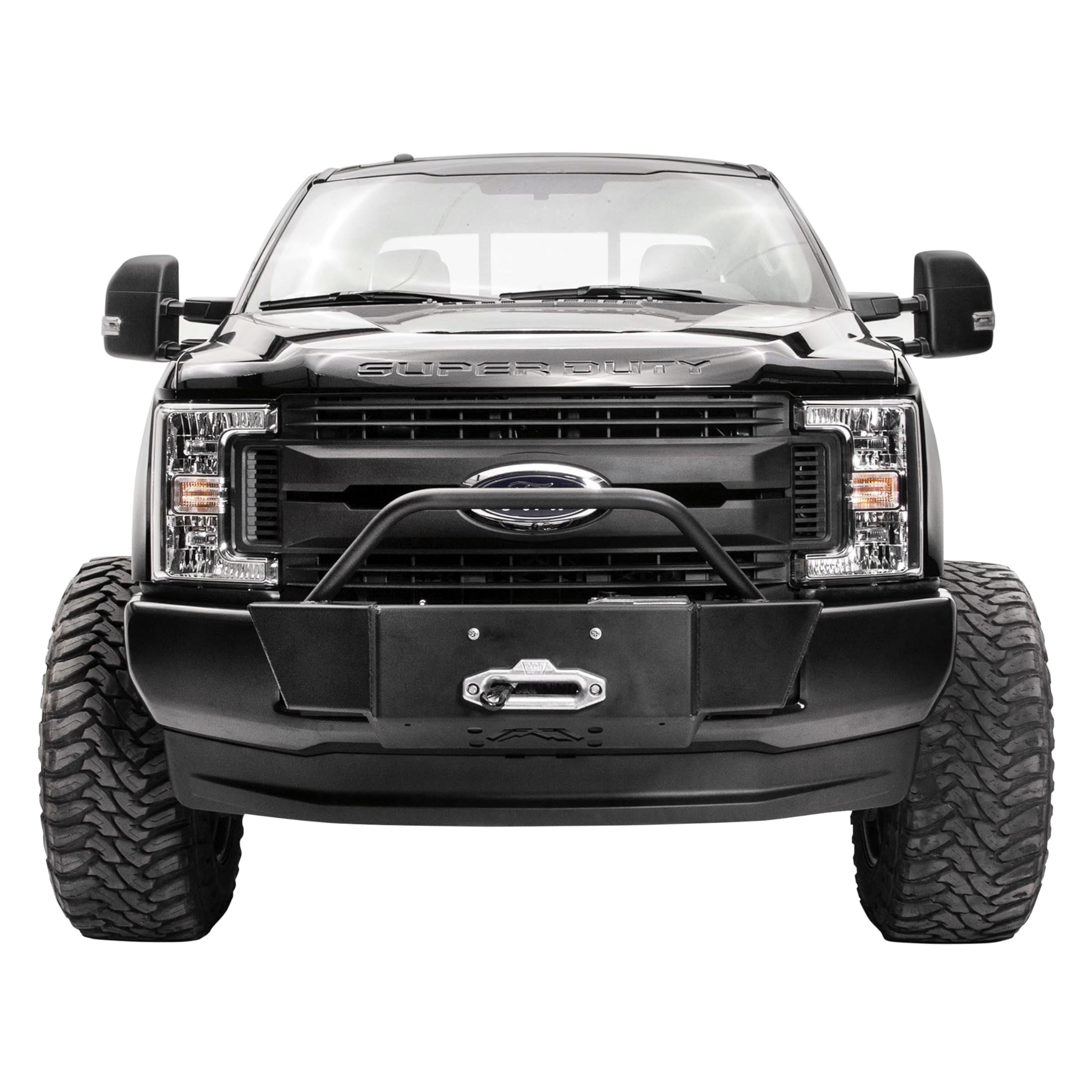 FAB FOURS Large Frame FS17-N4160-1 Winch Mount fits 17-22 Ford F-450 Super Duty - 2 Stage Black Powder Coated