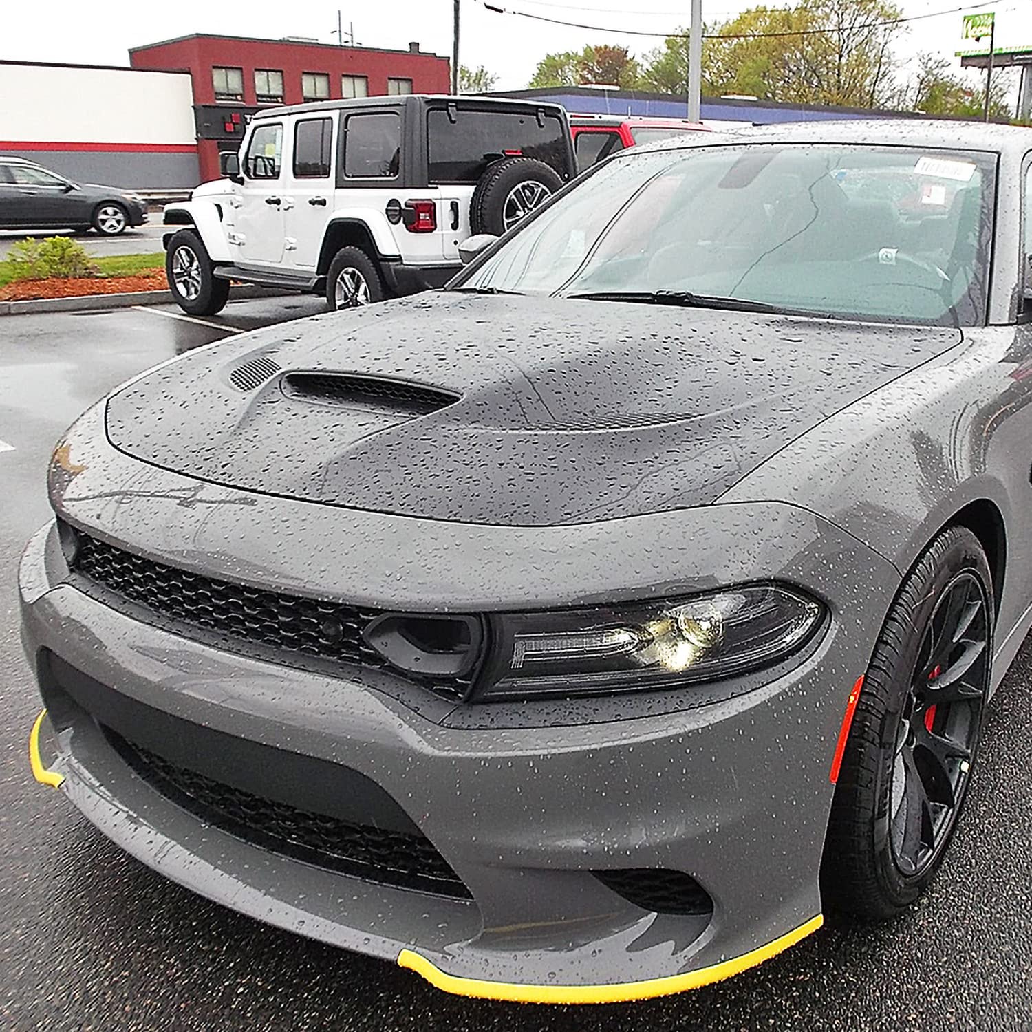 Front Lip Protectors Spec-D Tuning Flippers Splitter Compatible with Dodge Charger SRT Scat 2015-2019