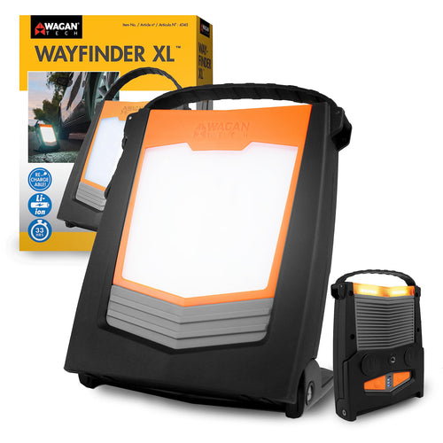 Wagan Wayfinder XL 1000 Lumen Rechargeable Work Light Folding Portable LED Light Lantern for Outdoor Camping Hiking Roadside Emergency Car Repairing and Job Site Lighting