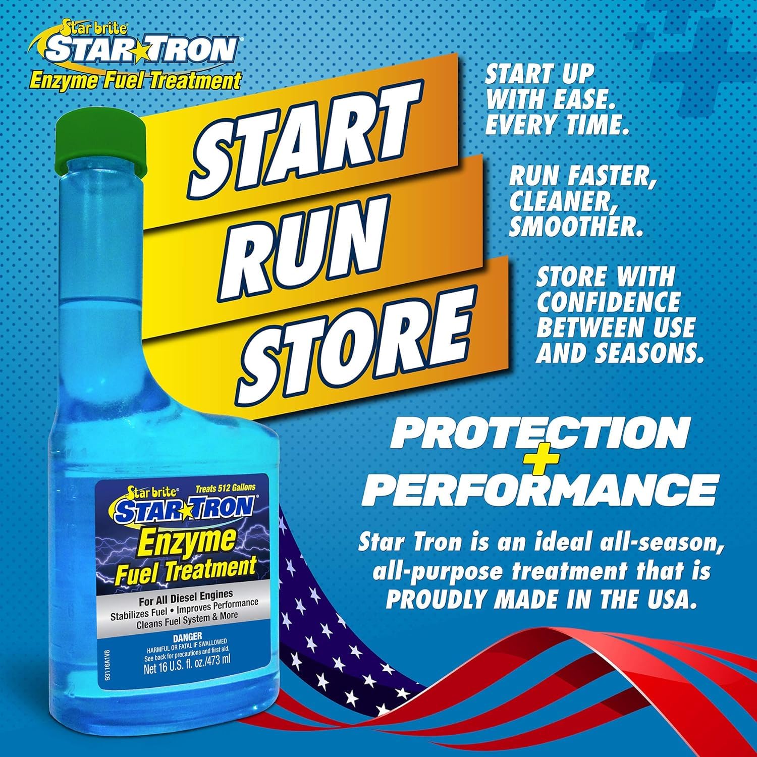 STAR BRITE Enzyme Fuel Treatment Star Tron - Automotive Diesel Formula - 1 oz. Treats 16 Gallons - 8 OZ (14408)