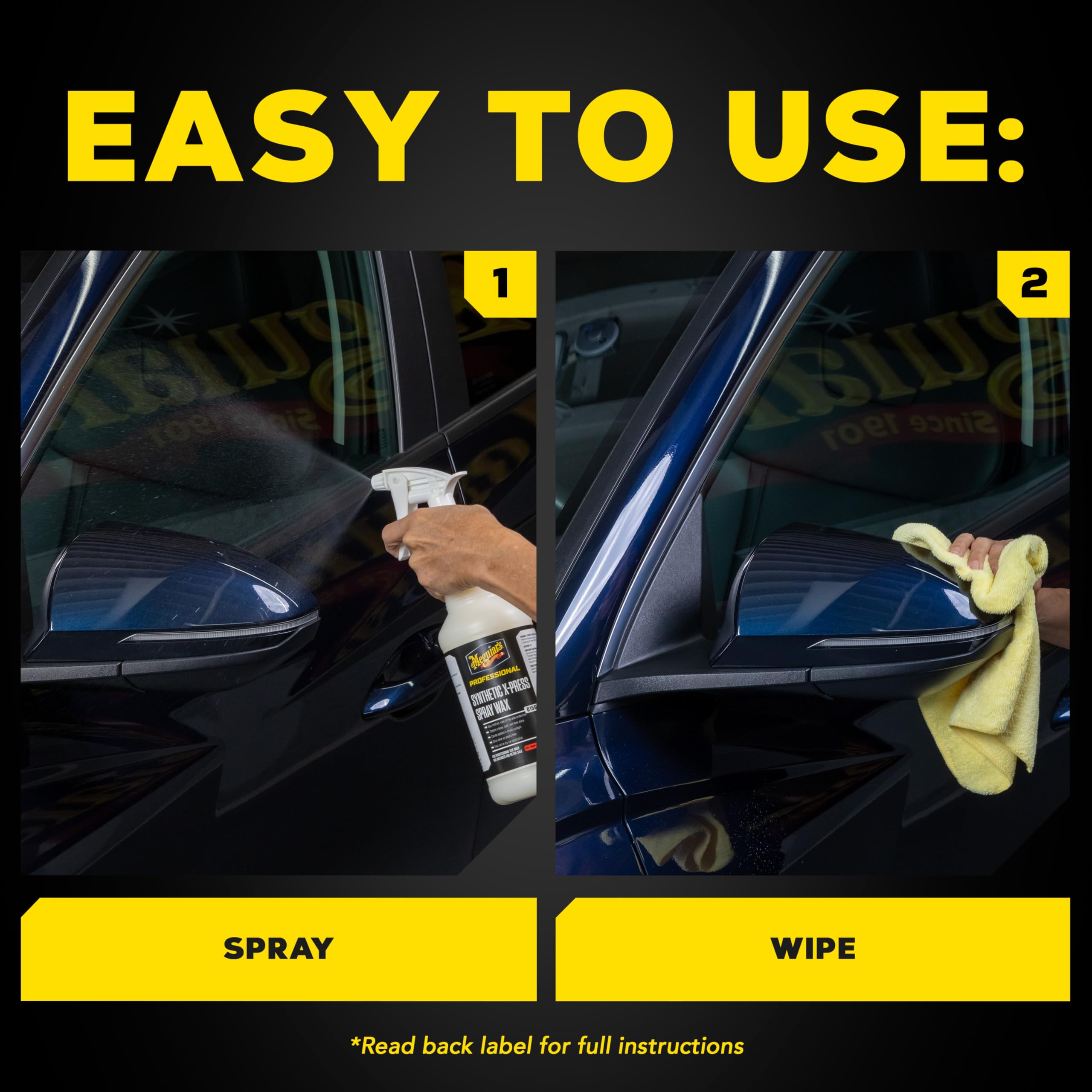 Synthetic X-Press Spray Wax Meguiar's D15601 for Car Detailing, Creates a Deep Shiny Look, Can Be Applied to Wet or Dried Paint and In Direct Sunlight, Moisture Rolls Off Waxed Paint, 1 Gallon