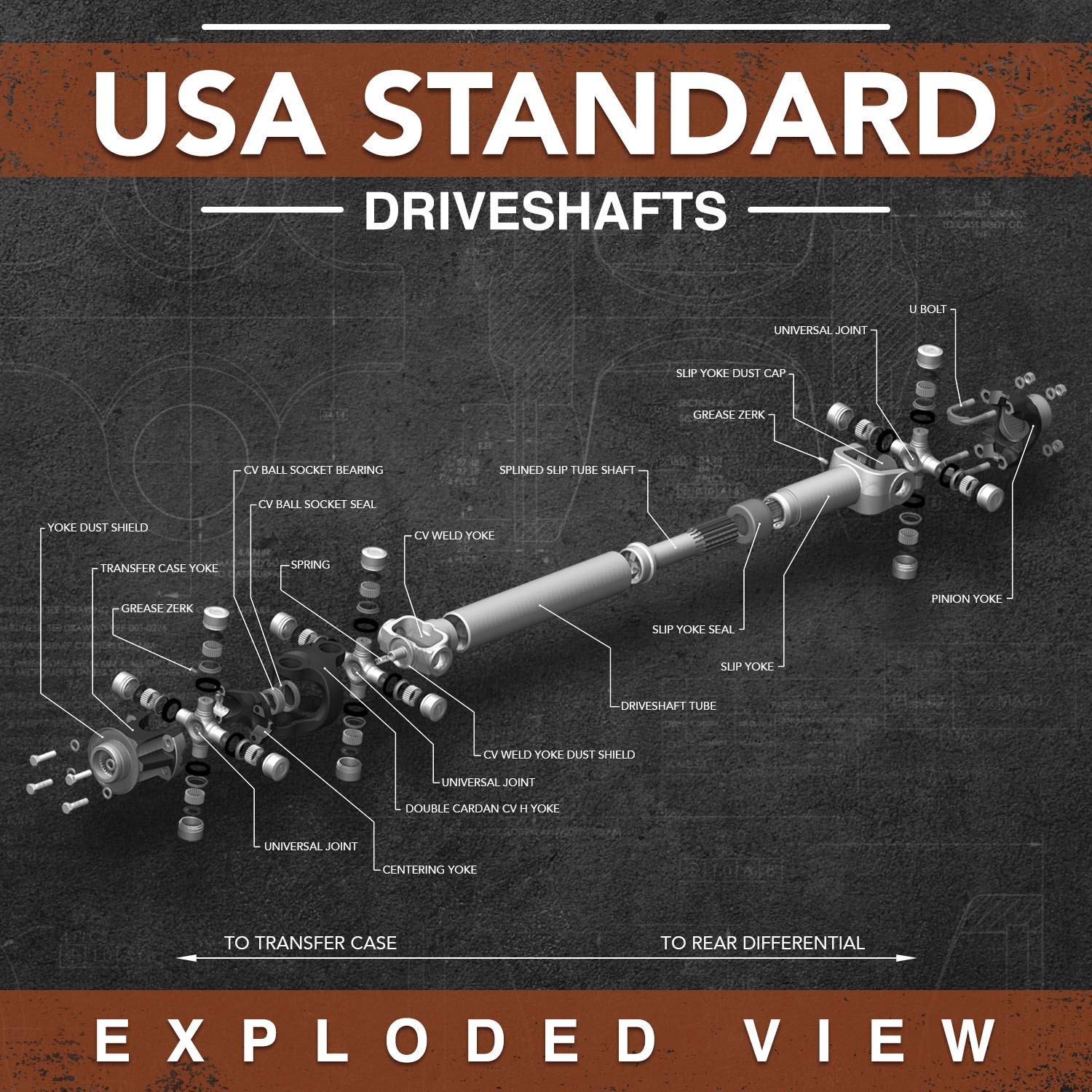 Front OE Driveshaft Assembly USA Standard Gear ZDS9539, 2003-2005 Dodge Ram 2500 & 3500
