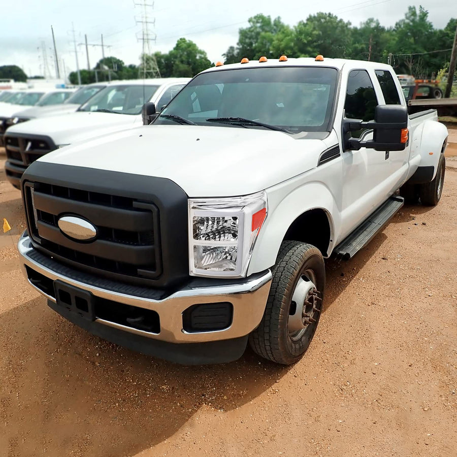 Chrome Headlights SPEC-D TUNING with Dynamic LED Strip Compatible with 2011-2016 Ford F-250, F-350, F-450, F-550 Super Duty, Left + Right Head Lights Assembly