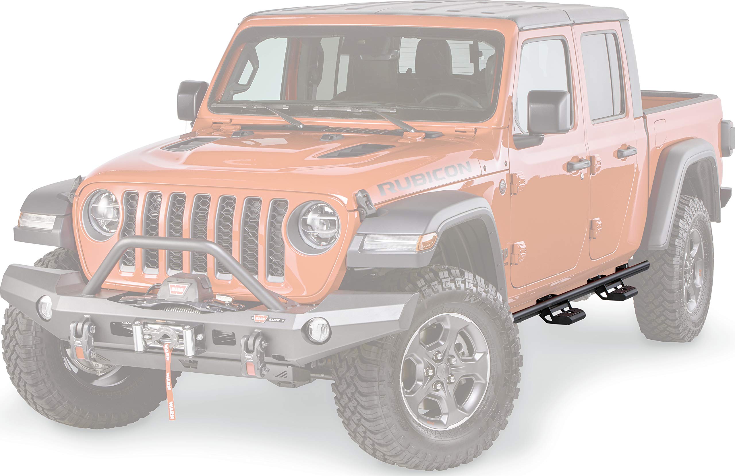 Bolt-On WARN Rock Slider Step Kit, Fits: Jeep JL/JT (2018+), Black