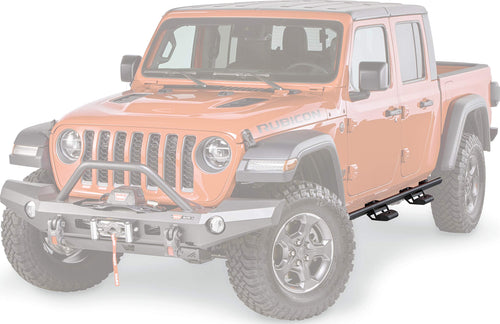 Bolt-On WARN Rock Slider Step Kit, Fits: Jeep JL/JT (2018+), Black