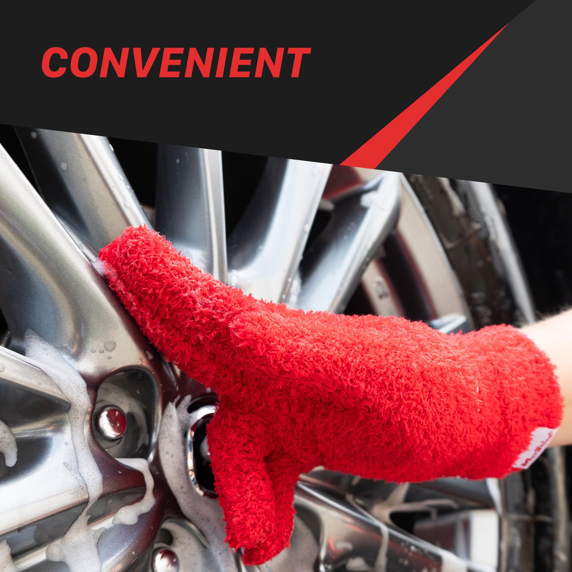 Maxshine Plush Universal Microfiber Gloves | Ultra-Soft Wash Gloves for Car Detailing | Scratch-Free Reusable Cleaning Accessory | Perfect for Cleaning & Reaching Small Areas on Cars & Auto Surfaces