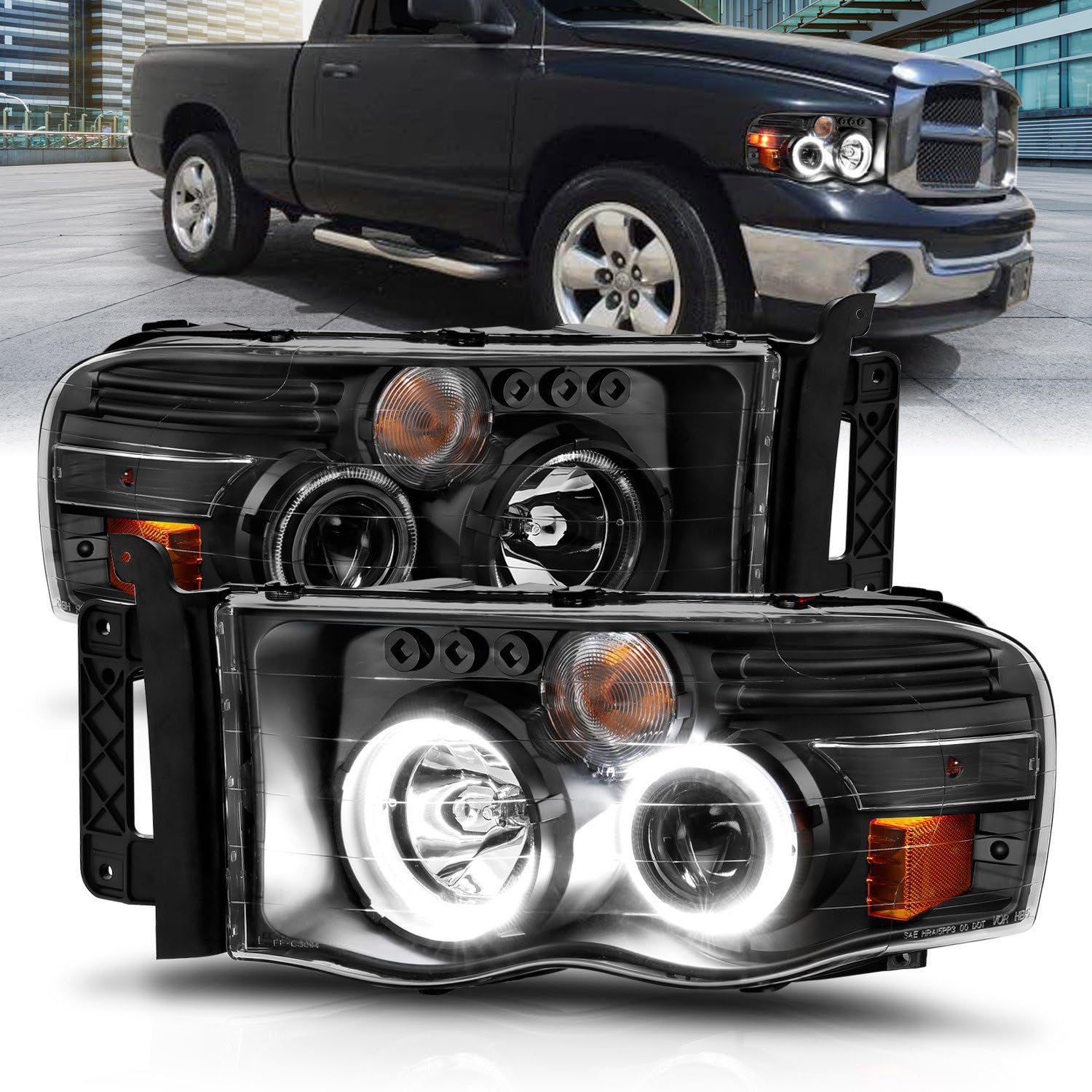 111490 Anzo, Usa Projector Headlamps Fits Dodge Ram 1500
