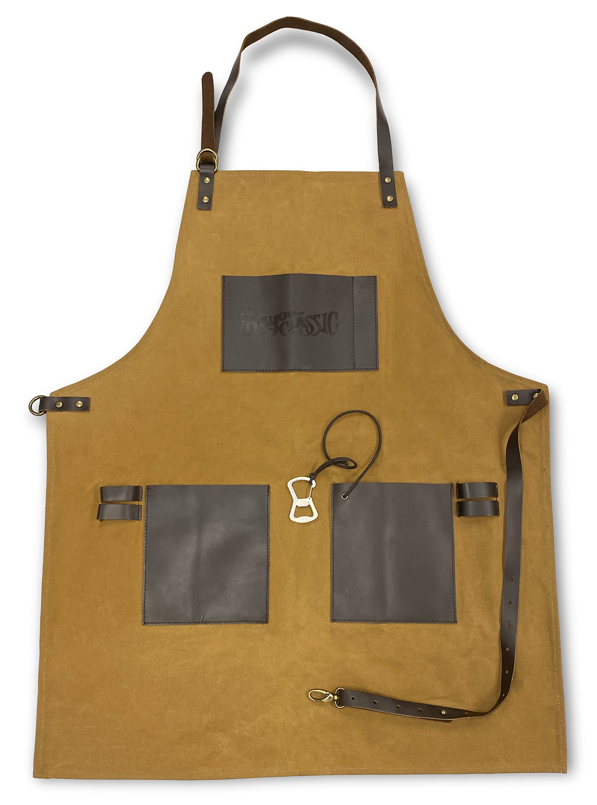 Waxed Canvas Apron Bayou Classic w/Leather Pockets