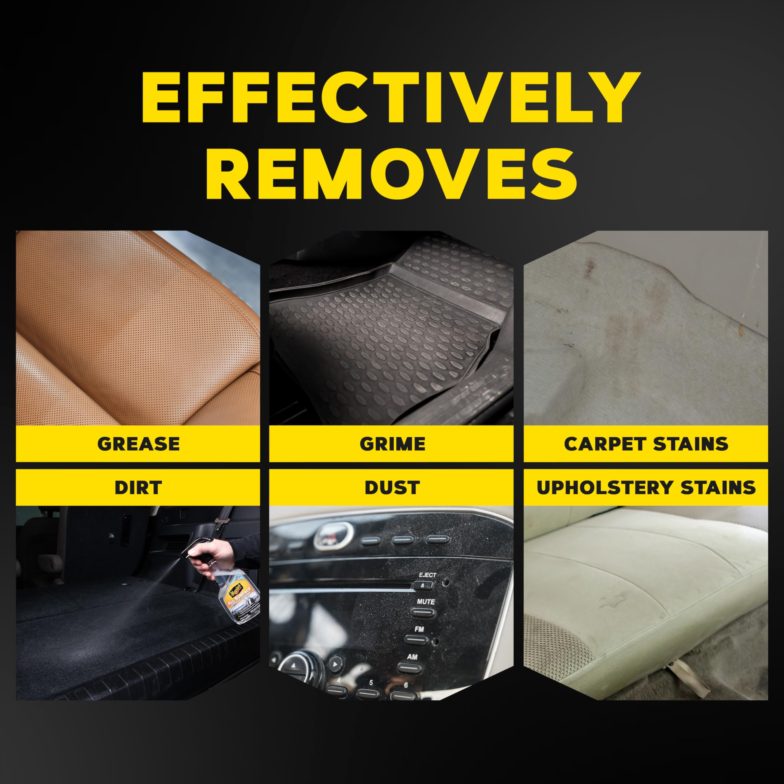 Meguiar's Interior Cleaner All Surface - All Purpose Interior Cleaner Quickly and Safely Cleans All Your Surfaces and Leaves Behind a Pleasant Scent, 16oz
