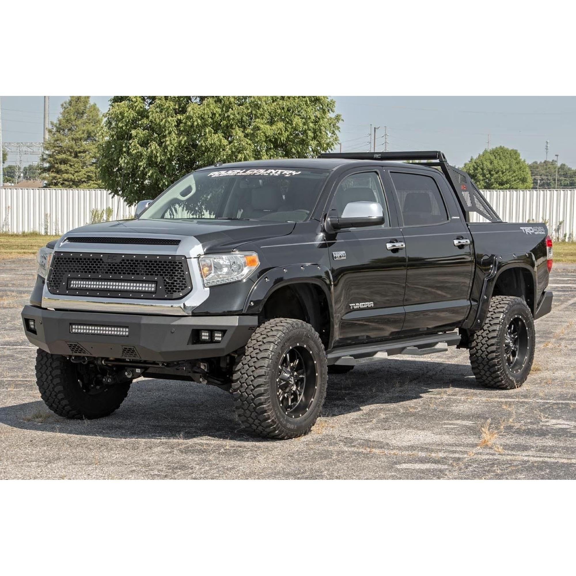 Mesh LED Light Rough Country with Amber DRL Light Grille Insert for Toyota Tundra (2014-2017)