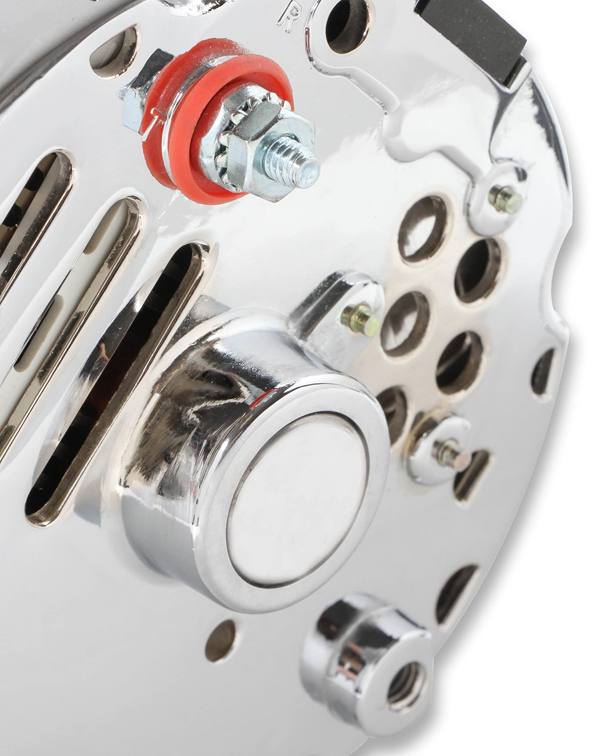 Chrome Mr. Gasket 5122 Alternator Late GM-Delco 80 Amp