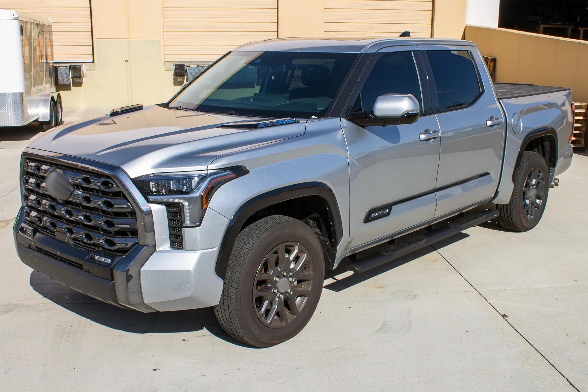 Running Boards Raptor Series Steps 5in Oval Style Black Aluminum Compatible with 2022-2026 Tundra Crew Max Cab