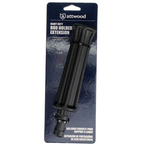 Attwood Heavy-Duty 5016-3 Rod Holder Extension, Black, Up to 6 Inches, Mounts to Round or Square 7/8 to 1 1/4-inch-Diameter Rail