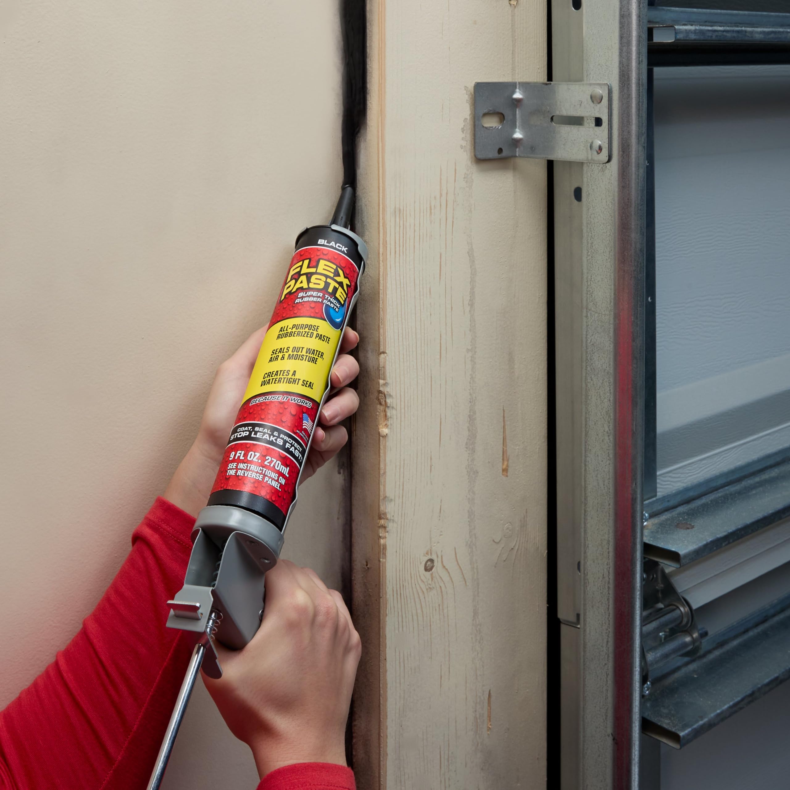 Flex Paste, Paintable Waterproof Putty, Sealant Spackle, Fill Gaps Cracks Holes - Block Out Water and Air - UV Resistant - Walls, Drywall, EPDM, Concrete, Roof, RV Repairs, White, Cartridge