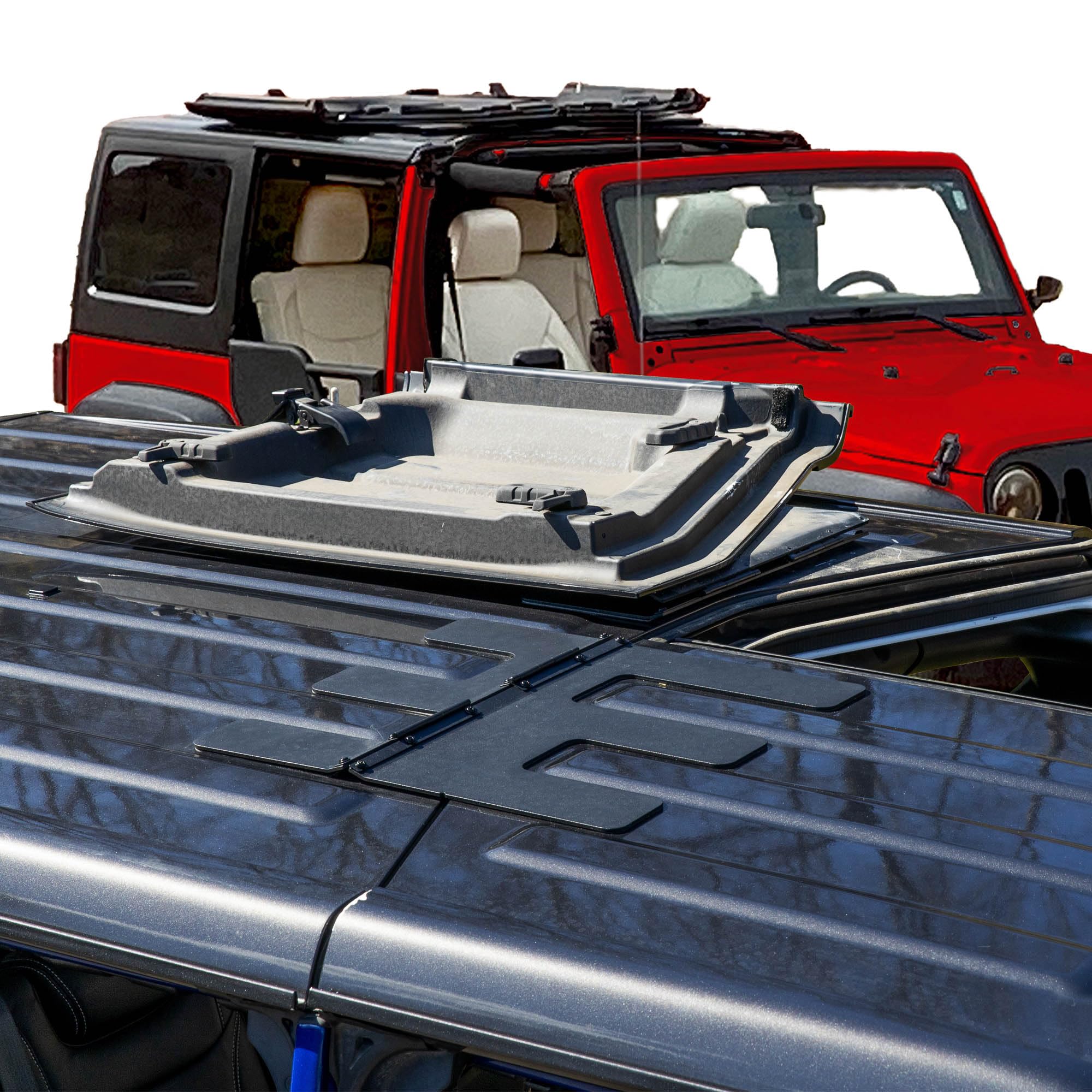 EZ Flip-Top for Freedom Panels JLU Jeep Wrangler One Person Flip Back System—Flip Back Your Jeep Wrangler Hardtop Freedom Panels Every Day in Seconds! Patented and Patent Pending