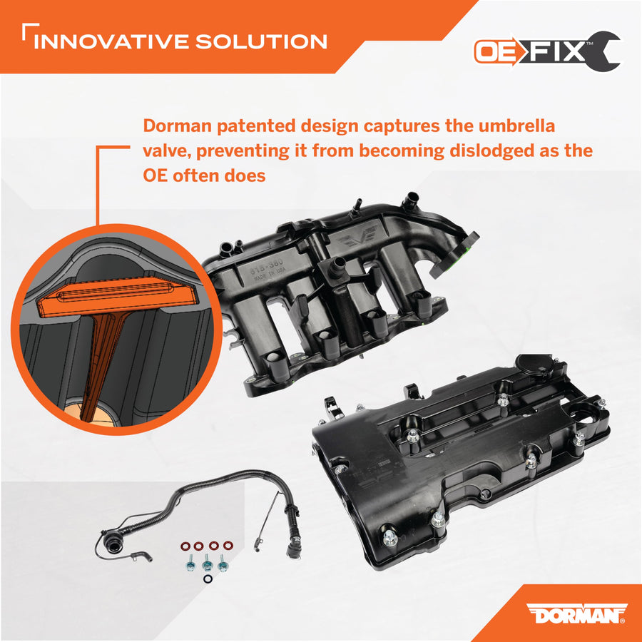 Dorman Intake Manifold and 615-380KIT Valve Cover Kit Compatible with Select Buick/Chevrolet Models (OE FIX)
