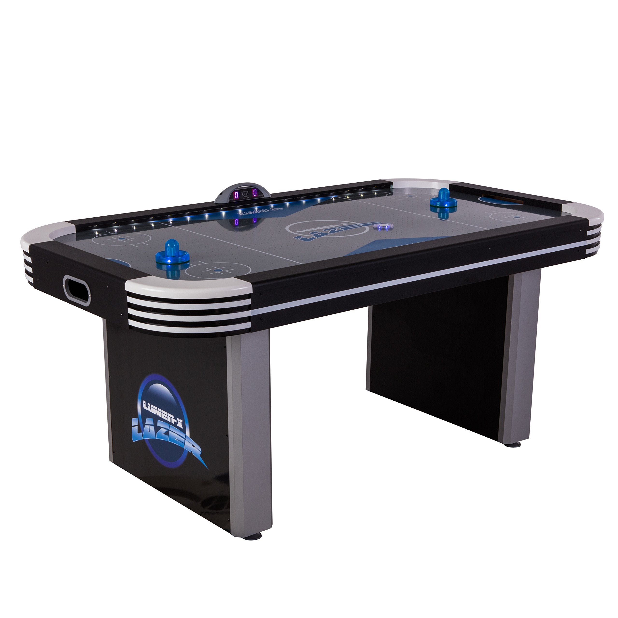 Lumen-X Triumph Sports 6' Interactive Air Hockey Table Featuring All-Rail LED Lighting and in-Game Music