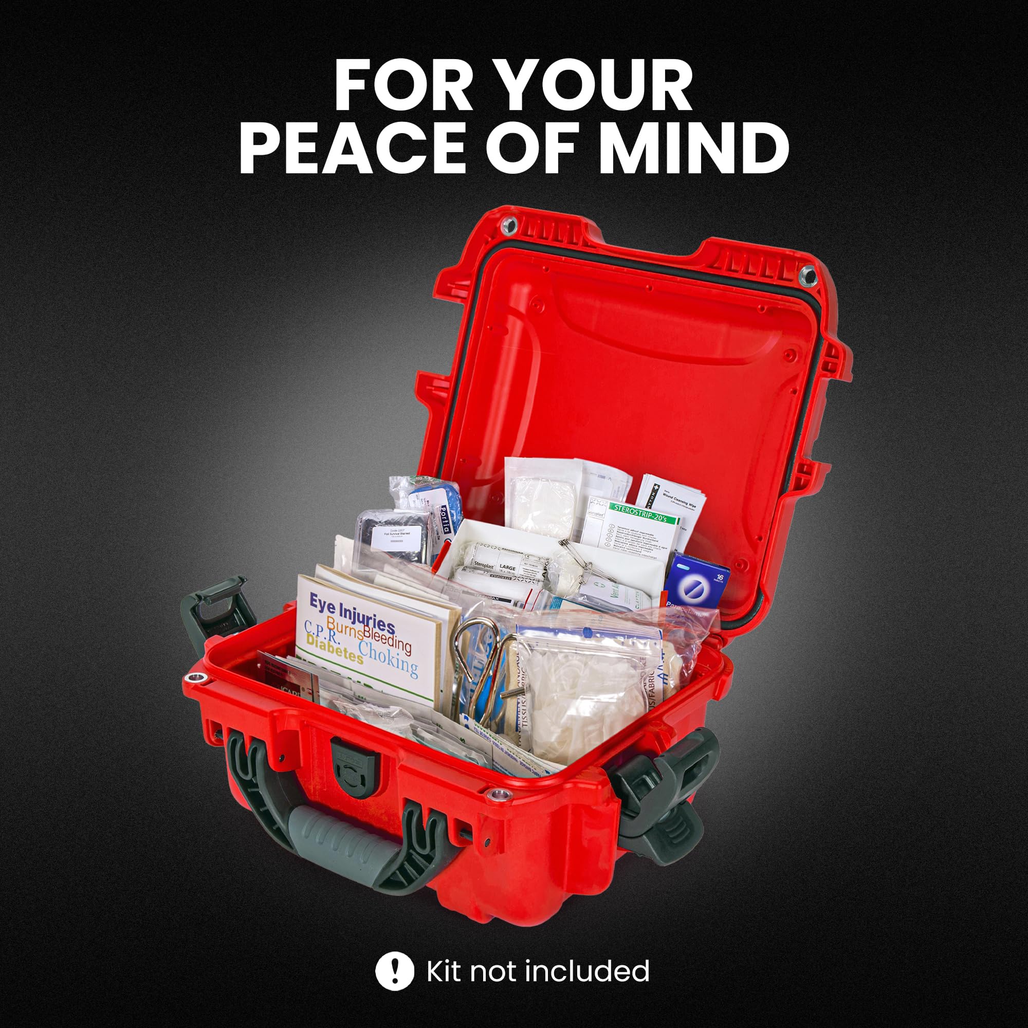 Waterproof NANUK 905 First Aid Case Empty – Durable, Medical First Aid Organizer Case, IP67-Rated, Dustproof, Impact-Resistant, and Floats (9.4" x 7.4" x 5.5") – Red