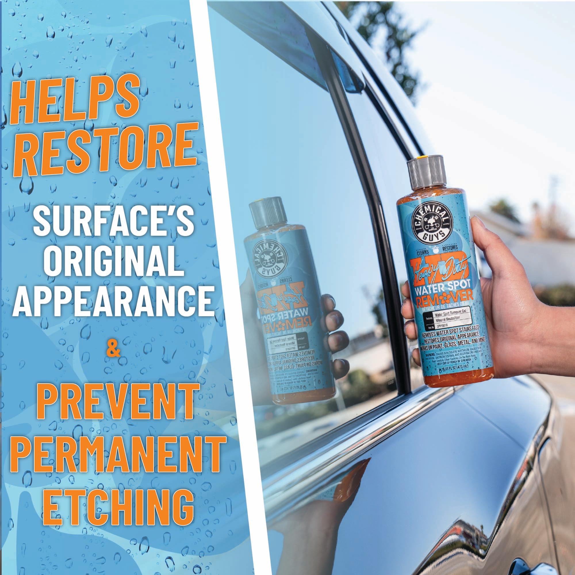 Chemical Guys Water Spot Remover Gel Heavy Duty for Paint, Glass, and Metal - Mineral and Water Spot Remover for Cars, Trucks, Motorcycles, RVs & More - 16 oz