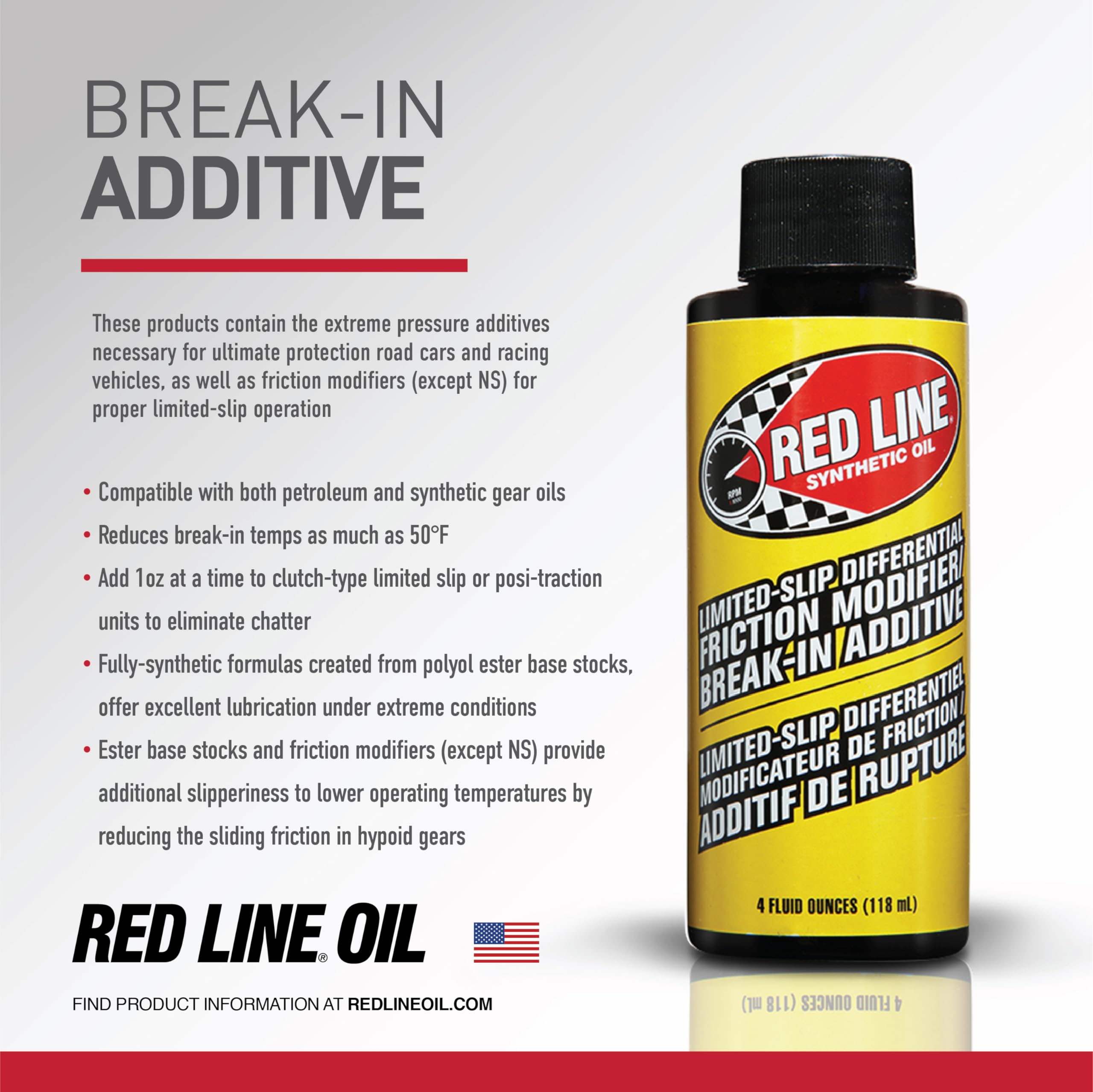 80301 Red Line Limited Slip Friction Modifier - 4 Ounce
