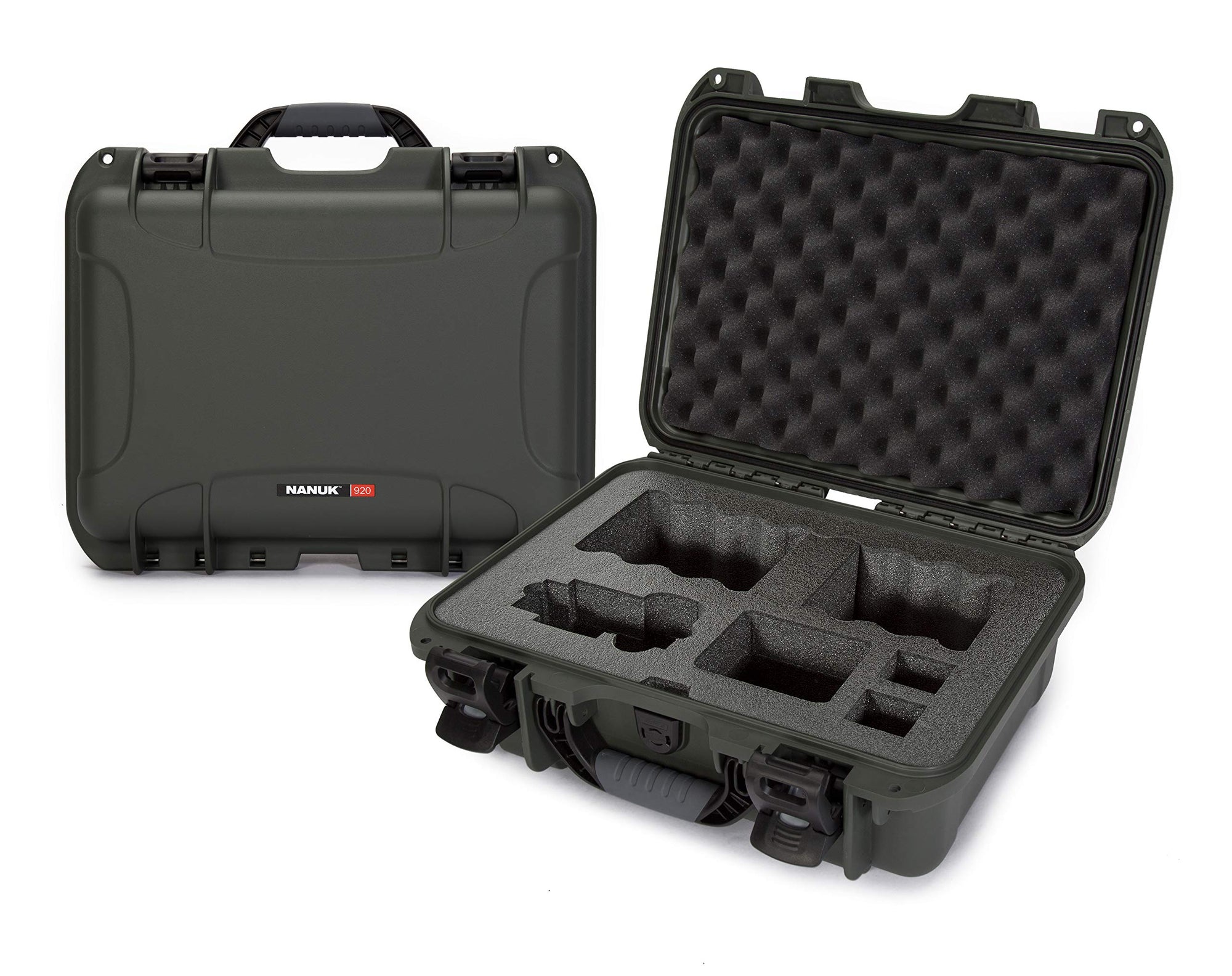 Waterproof Nanuk 920 Hard Case with Custom Foam Insert for Sony A7R Size Camera - Olive