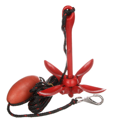 Grapnel Anchor System attwood 11969-4, 3.5-Pound Anchor, 25 Feet of Rope, Marker Buoy, Snap Hook, Nylon Storage Case, One Size